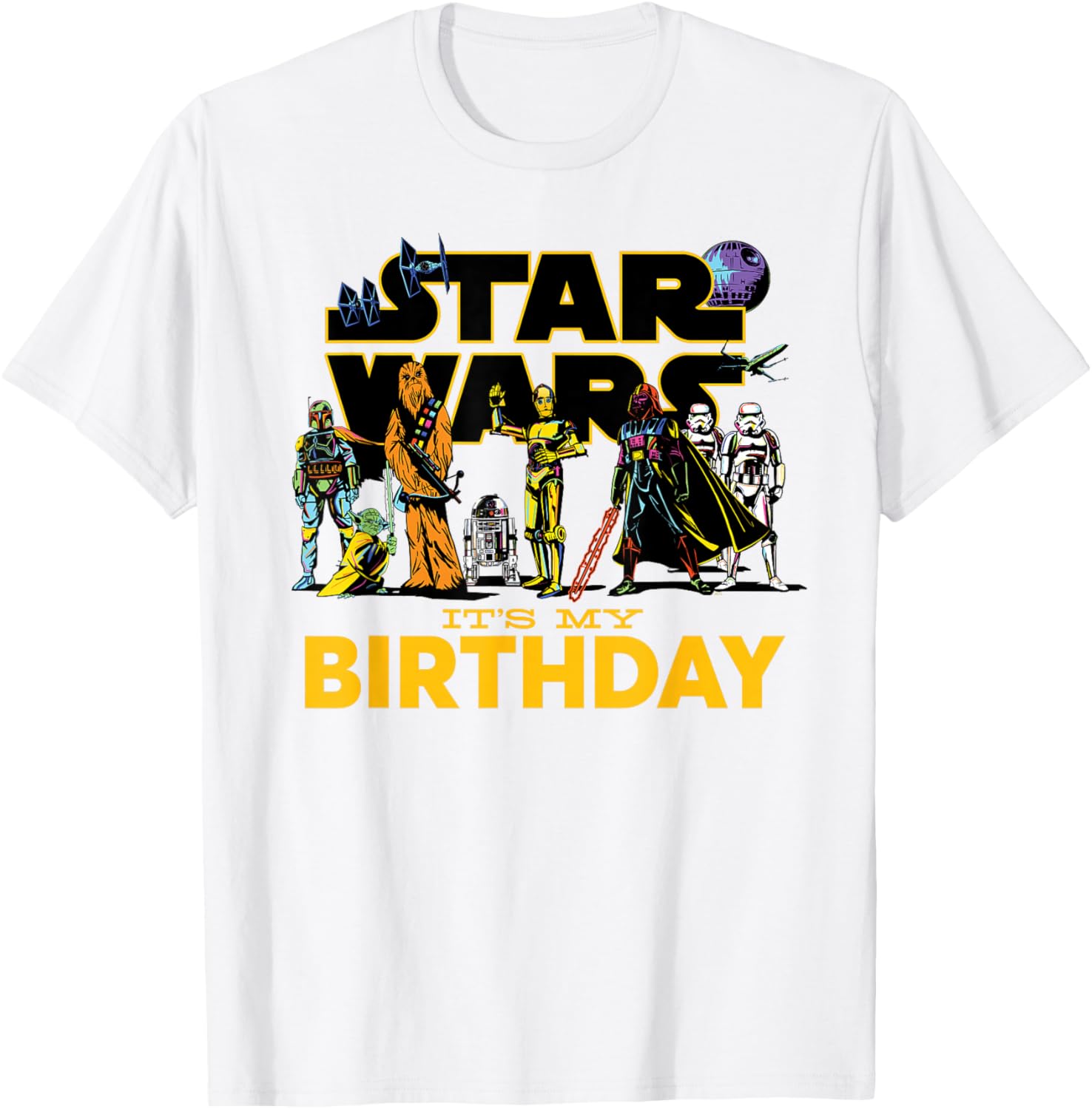 Star Wars Birthday T-Shirt for Kids Featuring Classic Characters Design - 7