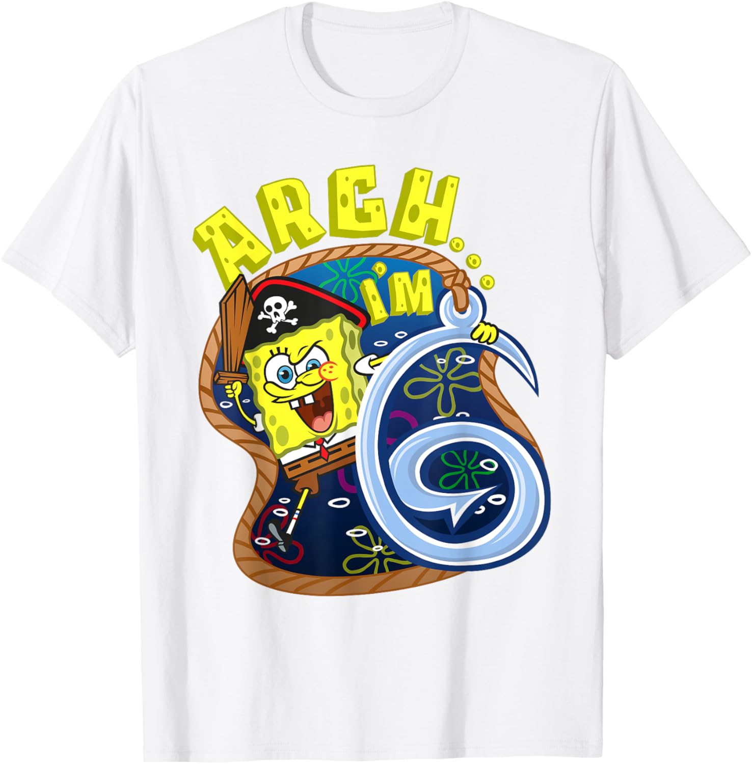 Mademark SpongeBob SquarePants Pirate Theme T-Shirt for 6th Birthday - 8