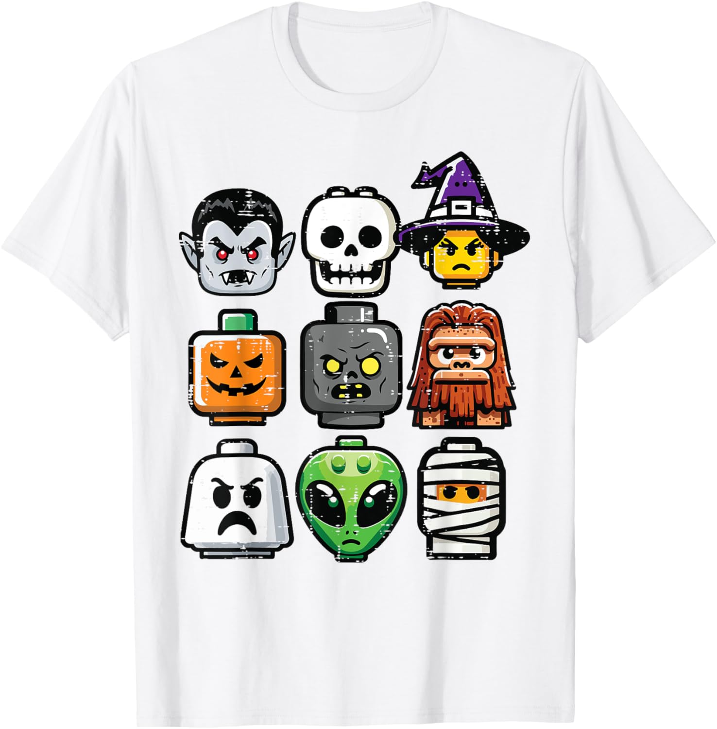 Halloween Pumpkin Ghost Heads T-Shirt for Kids and Boys Costume Fun - 21