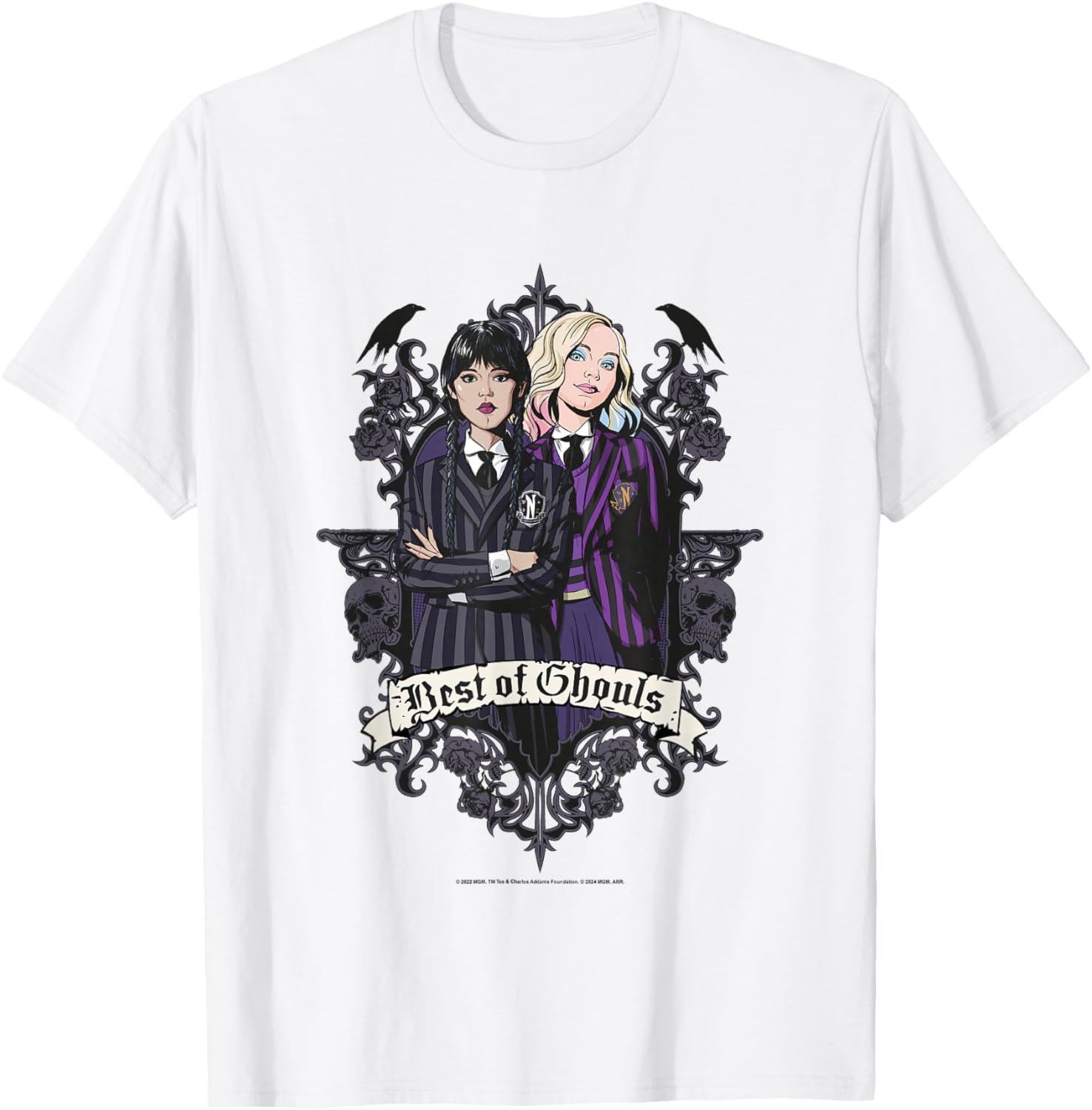 Ghouls Wednesday and Enid T-Shirt for Fans of Wednesday Series - 3