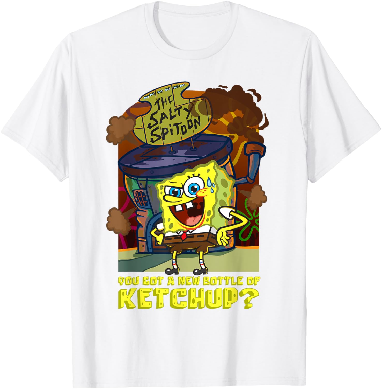 Mademark SpongeBob Salty Spitoon Ketchup Fun T-Shirt for Fans - 9