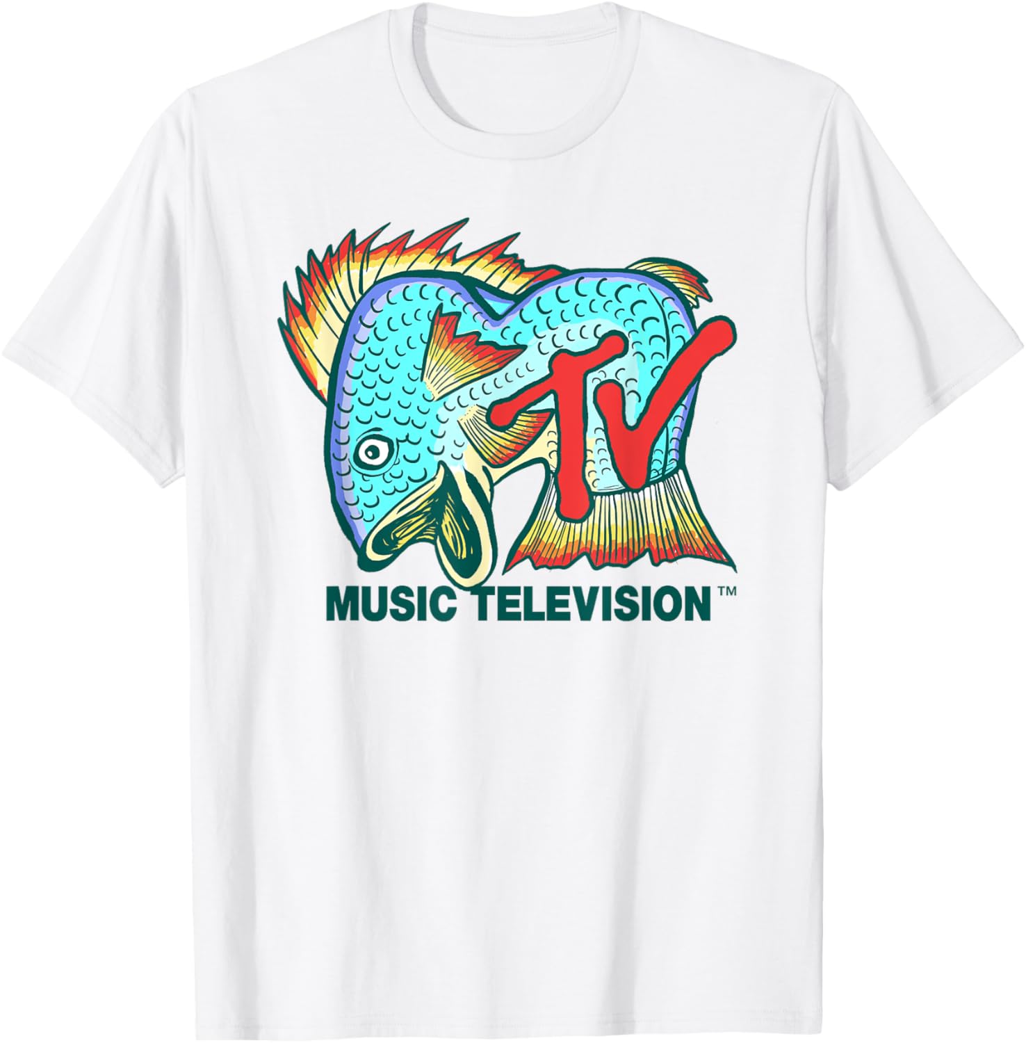 Mademark x MTV Colorful Punk Fish T-Shirt for Ocean Lovers - 6
