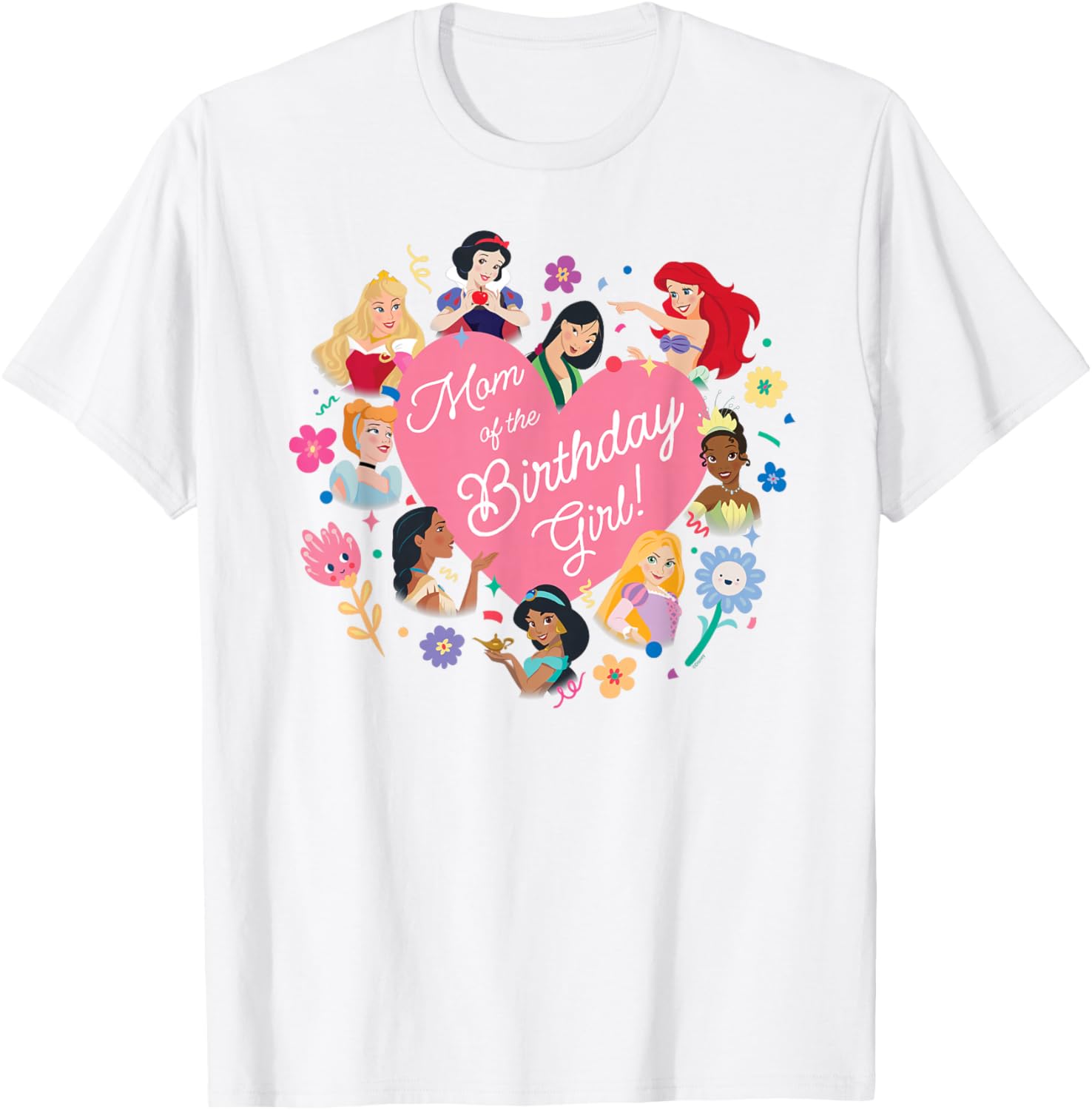 Disney Princess Heart T-Shirt for Birthday Girl's Mom - Cute Gift Idea - 7