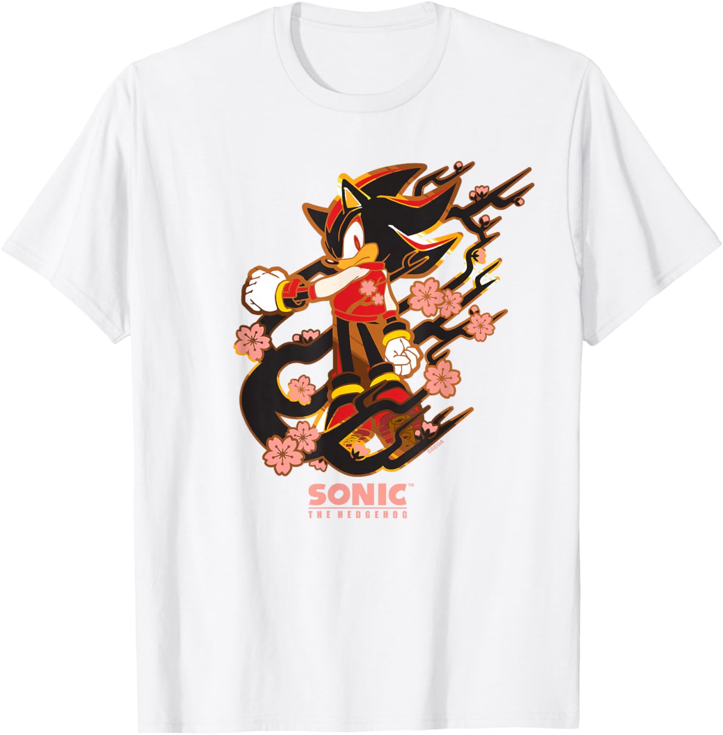 Sonic the Hedgehog Shadow T-Shirt with Cherry Blossoms Design - 13