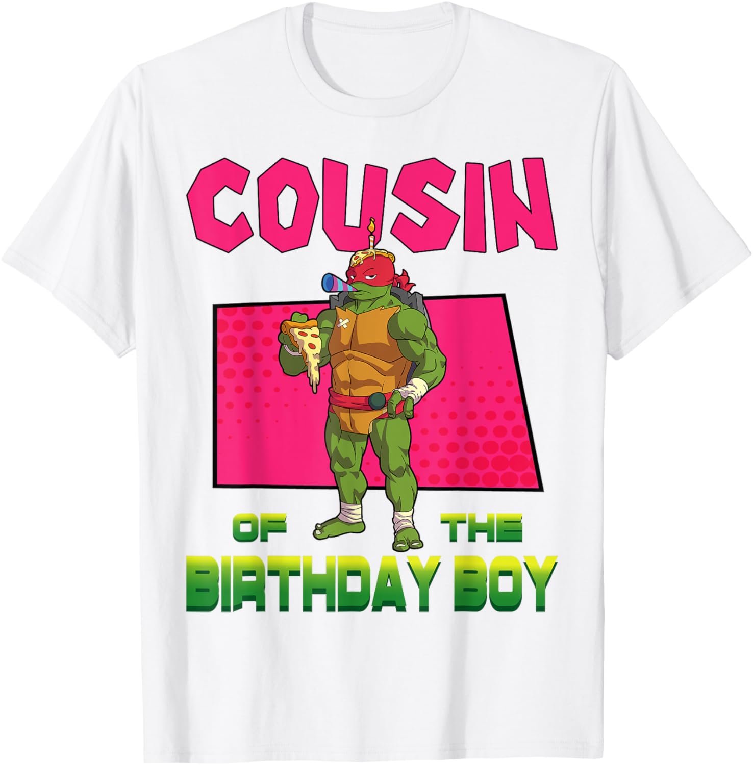 Mademark Teenage Mutant Ninja Turtles Raphael Birthday Pizza Party T-Shirt - 18