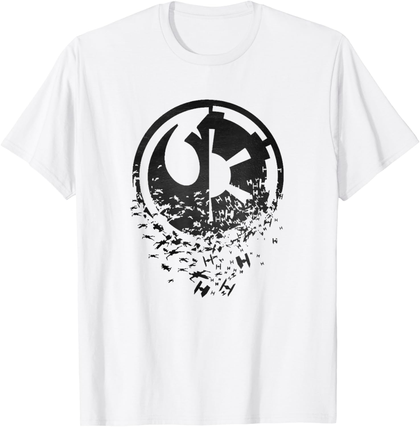 Star Wars Rebel Alliance versus Galactic Empire Split T-Shirt for Fans - 1