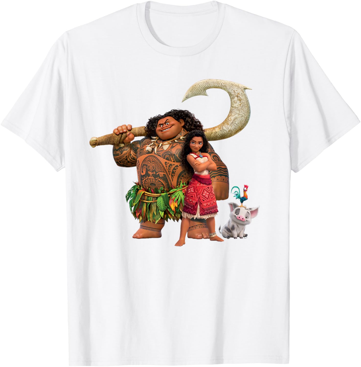 Disney Moana Adventure T-Shirt with Maui Pua Heihei for Kids - 11