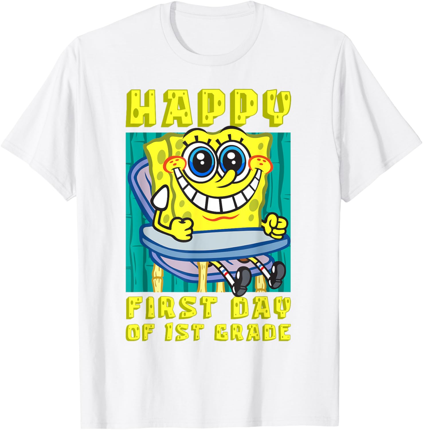 SpongeBob Happy First Day of 1st Grade T-Shirt for Kids - 1
