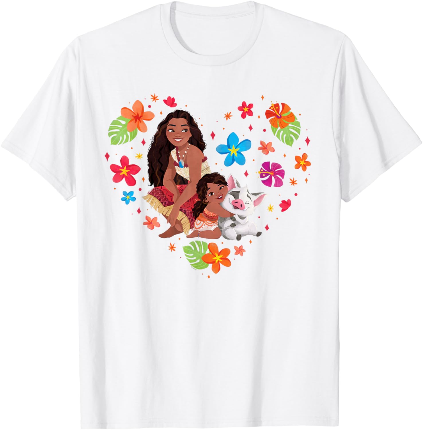 Disney Moana Tropical Heart Sisters T-Shirt with Moana Simea and Pua - 1