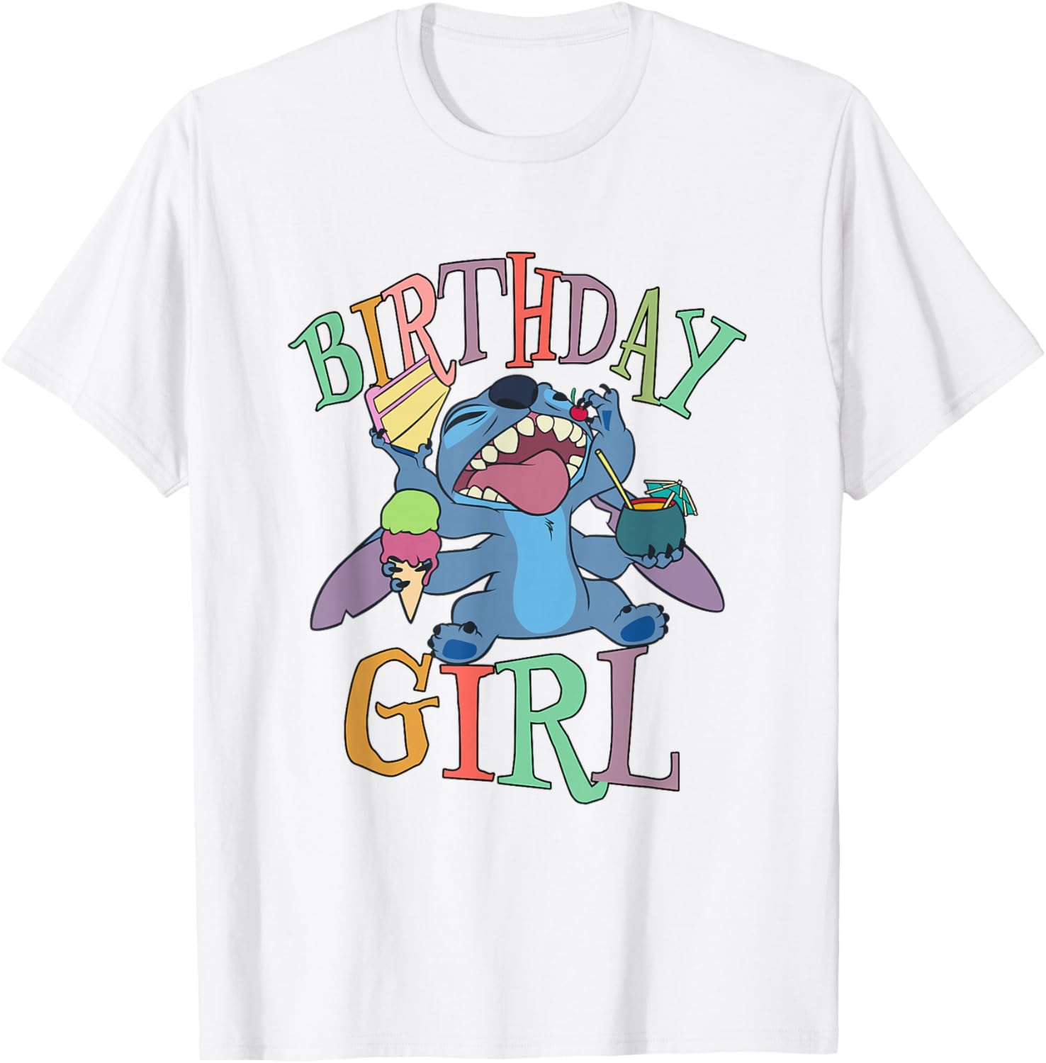 Disney Lilo & Stitch Birthday Girl Retro Stitch T-Shirt for Fun Celebrations - 11