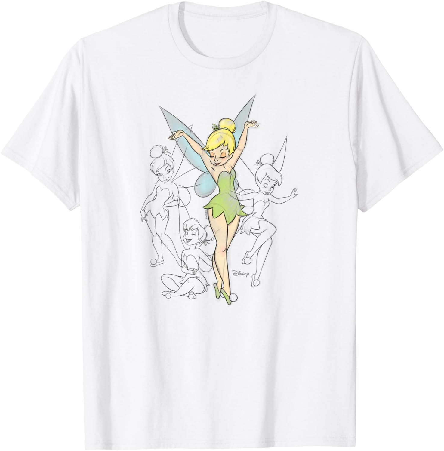 Tinker Bell Sketches T-Shirt for Fans of Disney's Fairy Magic - 5