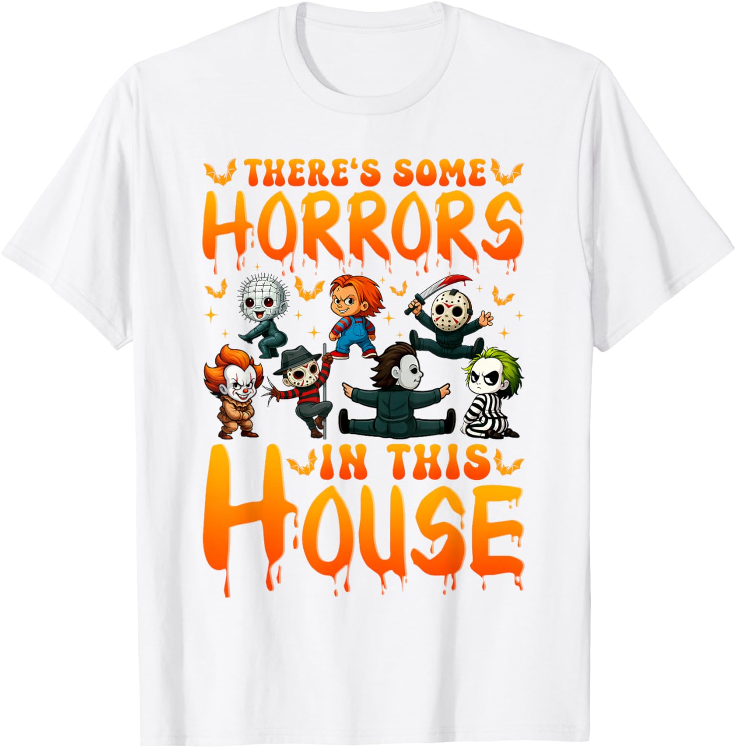 Funny Horror Characters T-Shirt for Spooky Style Lovers - 6