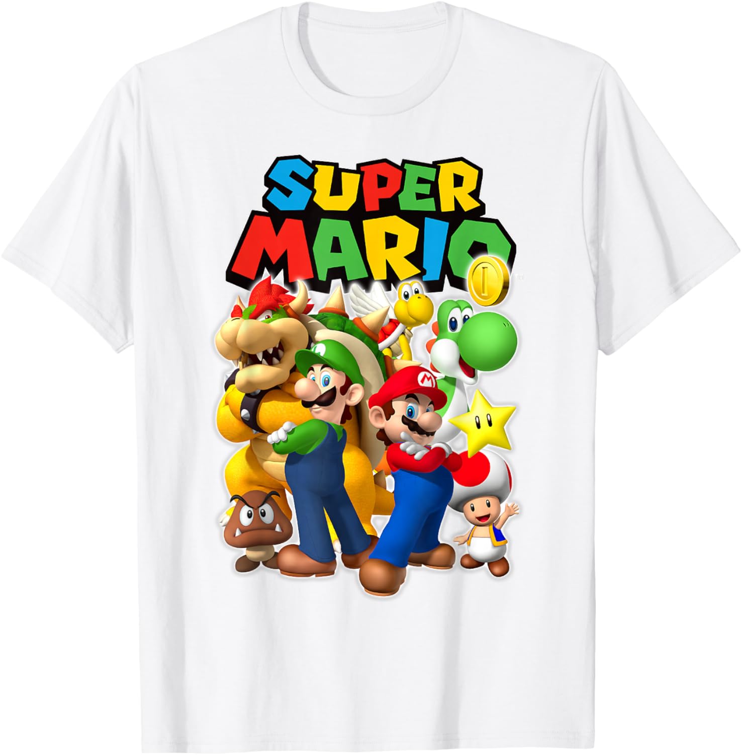 Super Mario Originals Group Shot T-Shirt for Gamers and Fans - 4
