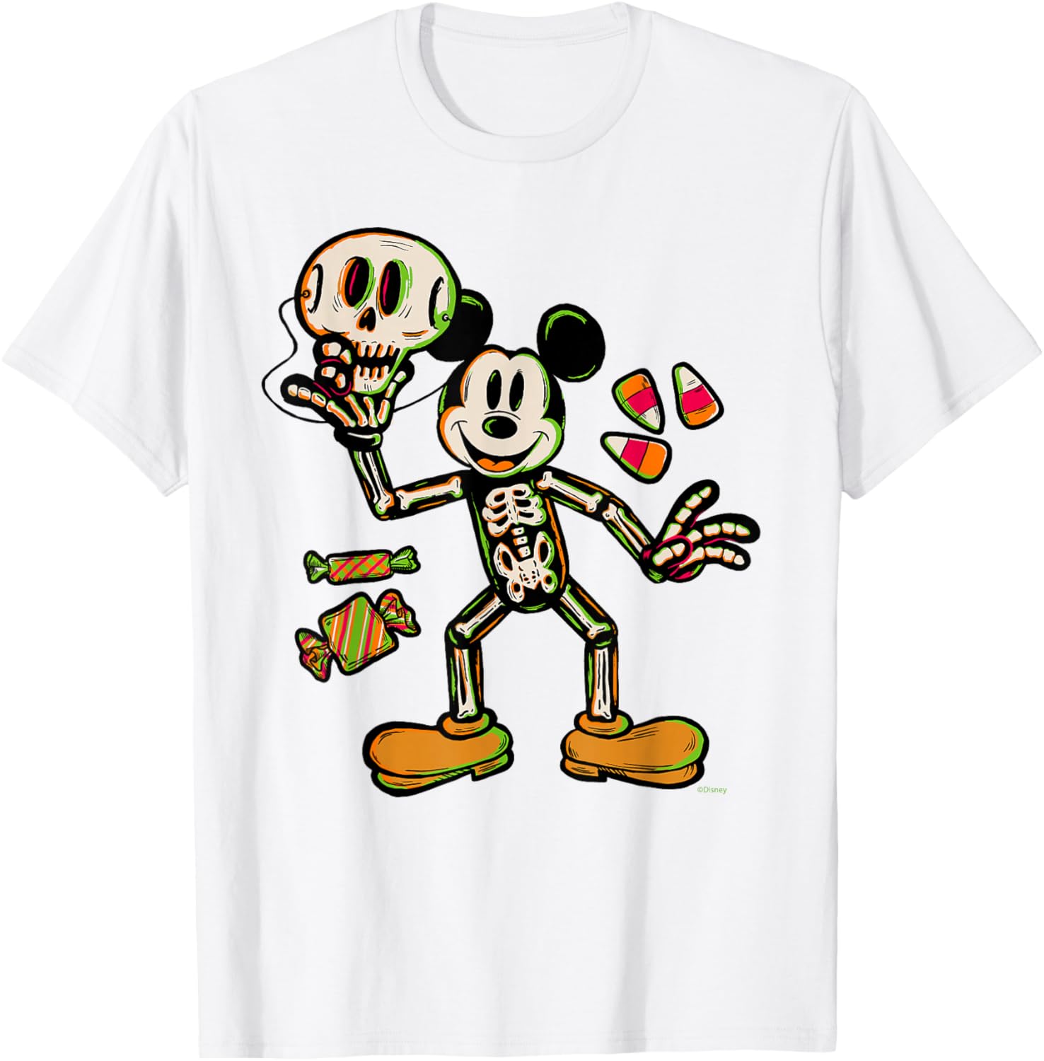Mickey Mouse Halloween Trick or Treat Skeleton Costume T-Shirt for Kids - 24