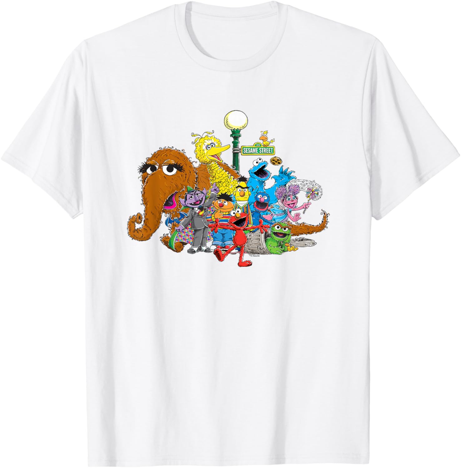 Sesame Street Group Street Light T-Shirt for Kids and Adults Fun Wear - 7