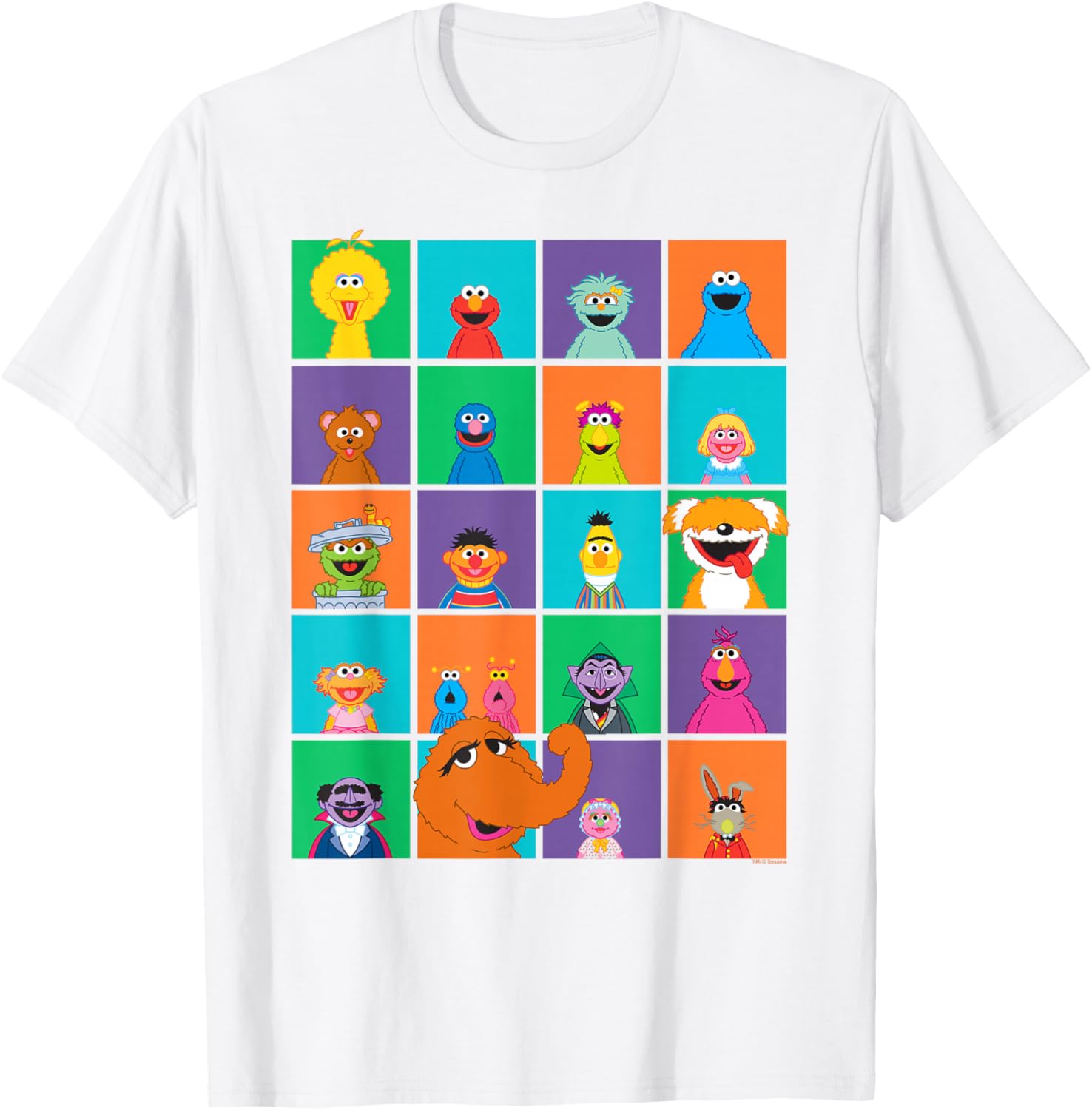 Sesame Street Character Squares T-Shirt for Kids Fun and Comfort - 3