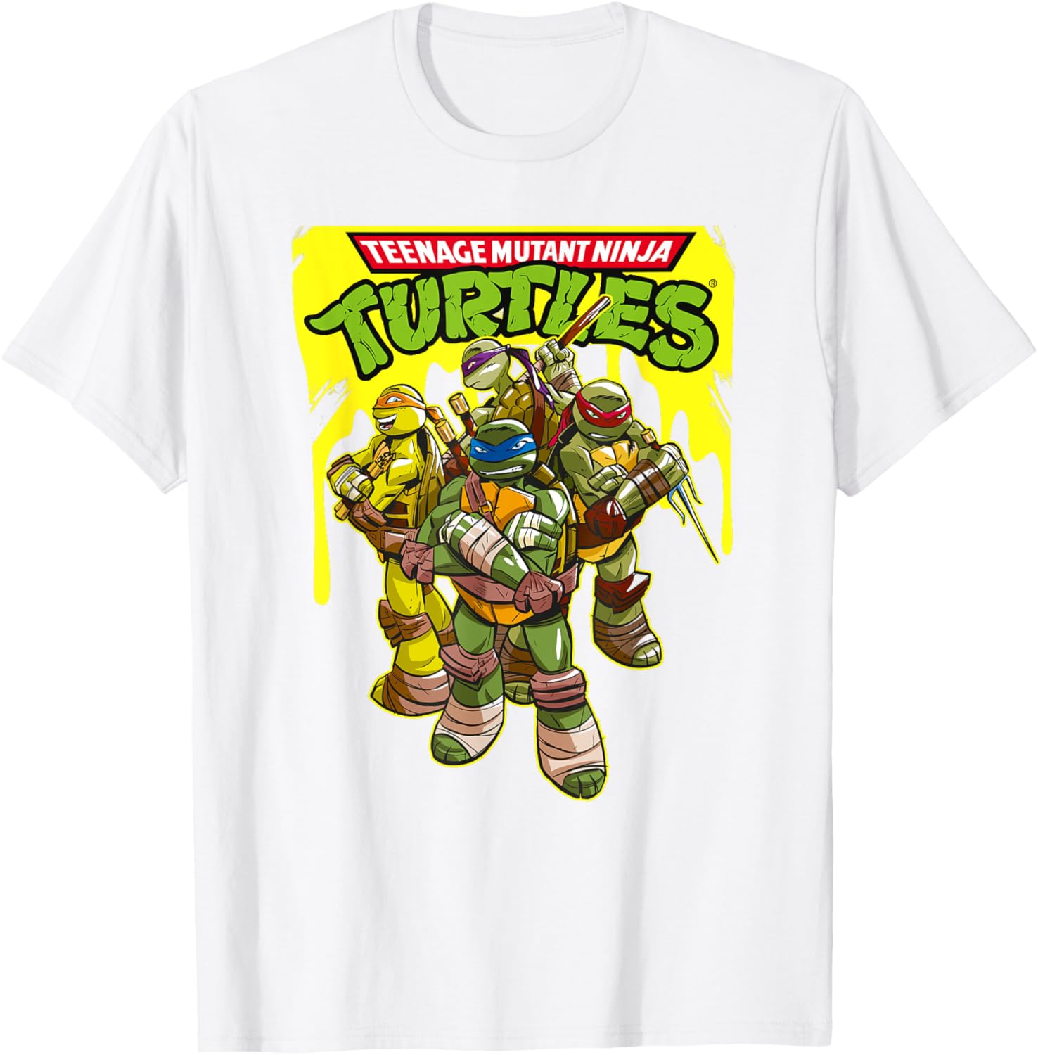 Mademark TMNT Yellow Splatter Paint T-Shirt for Fun Teenage Mutant Ninja Turtles Fans - 5