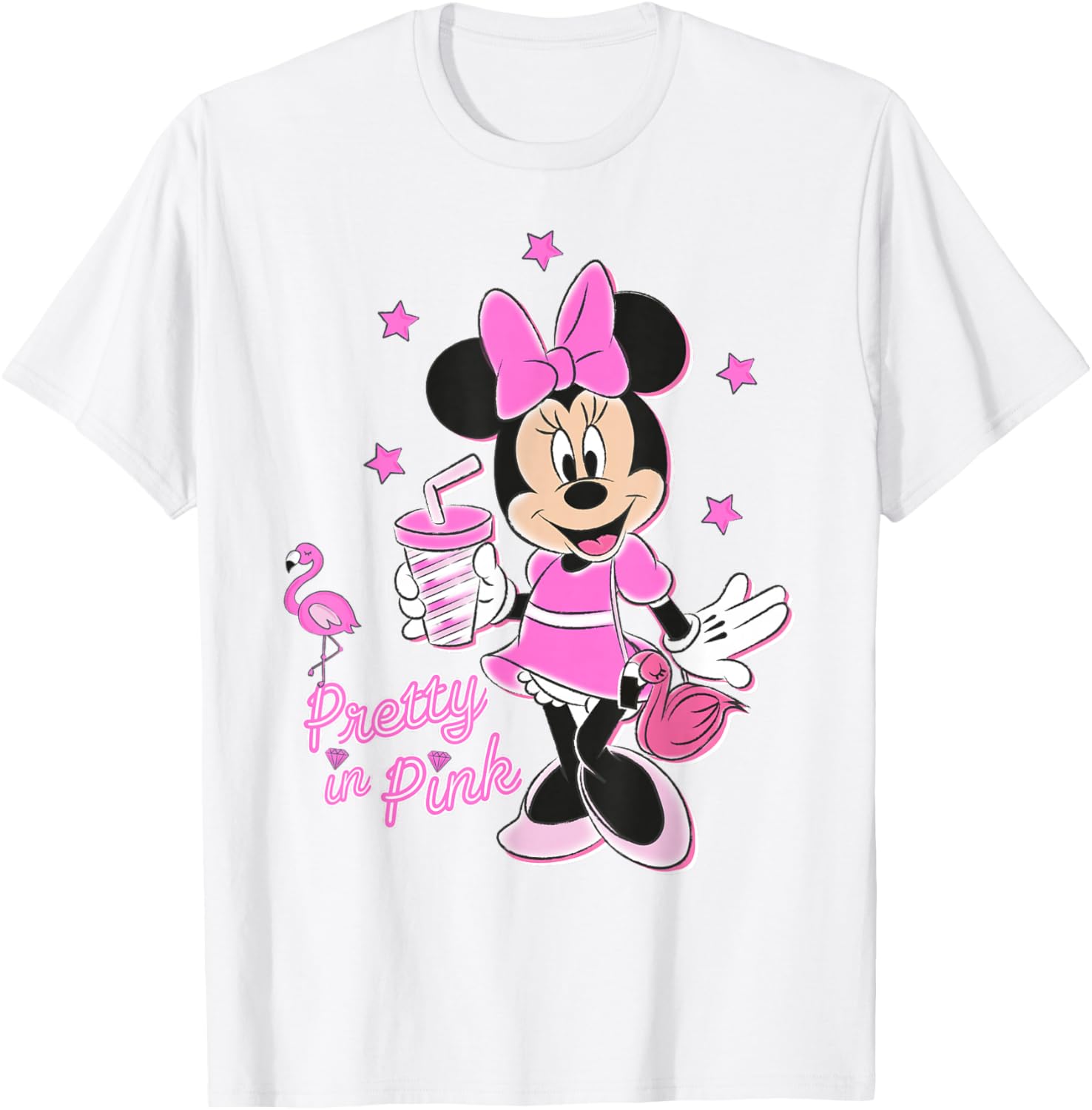 Disney Minnie Mouse Pretty in Pink T-Shirt for Stylish Kids and Adults - 1
