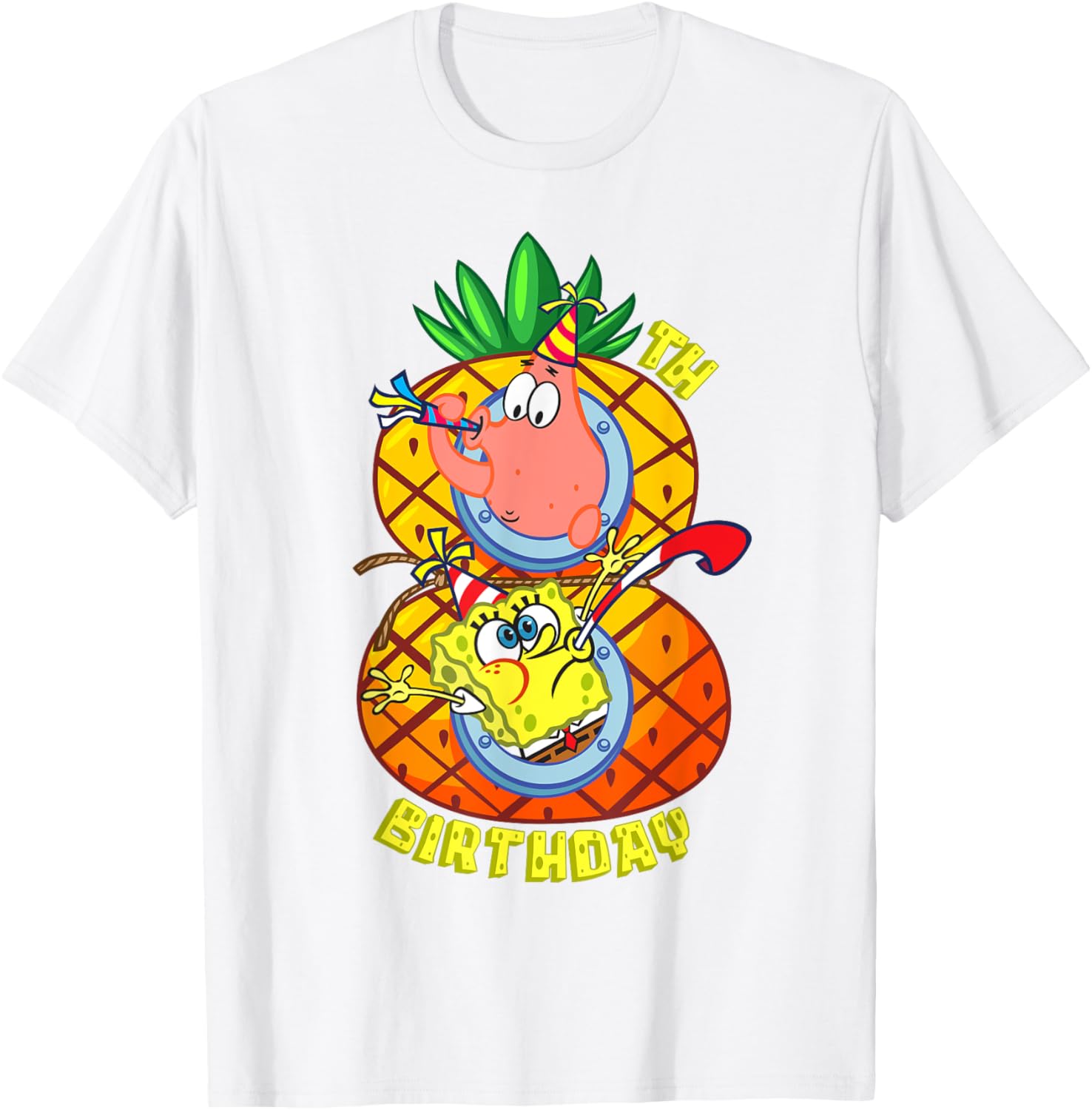 SpongeBob Patrick 8th Birthday Boy T-Shirt Fun Pineapple Design - 11
