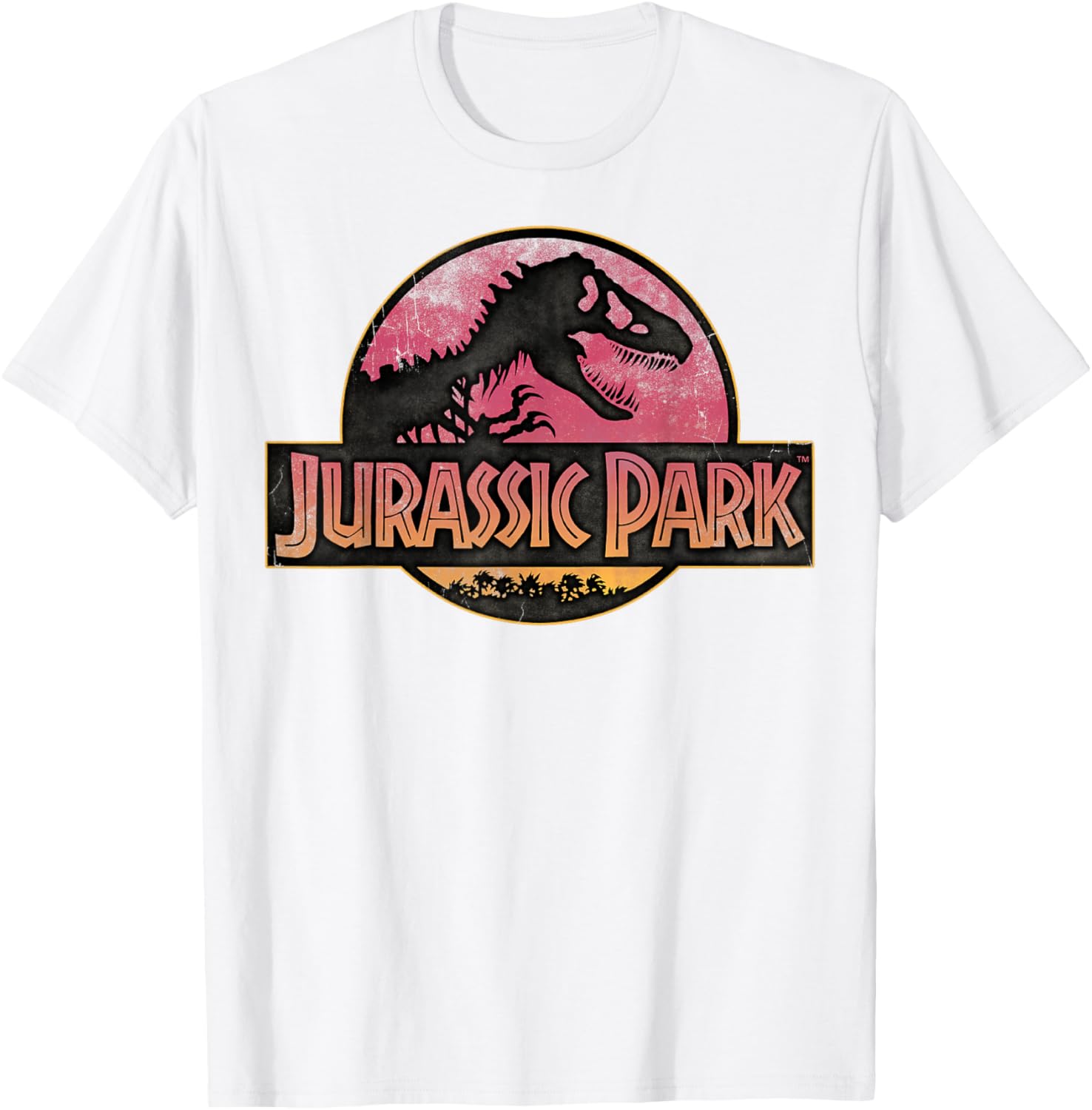 Jurassic Park Sunset Gradient T-Shirt for Dino Lovers and Fans - 1