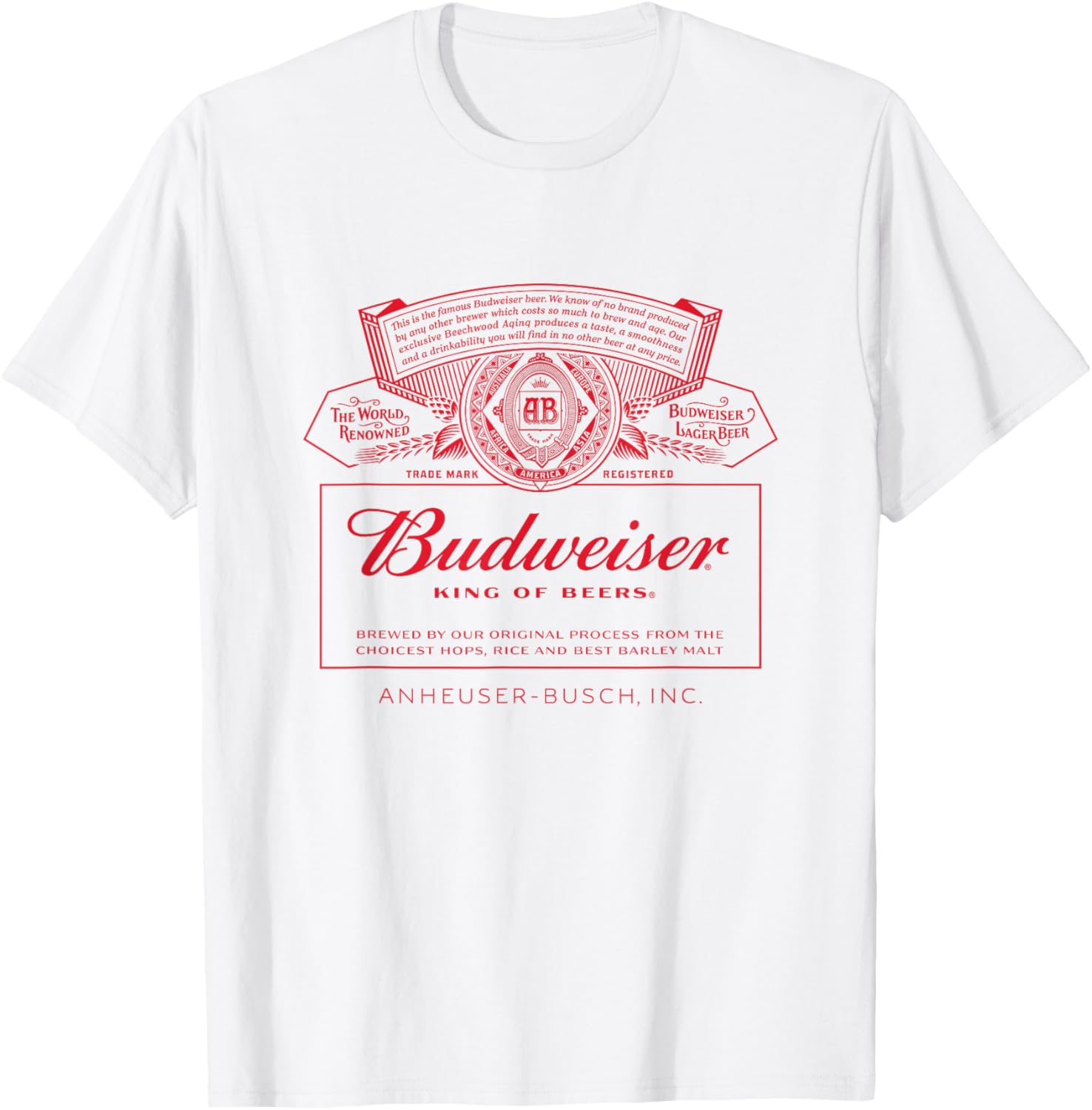 Classic Budweiser Can Label T-Shirt for Men - Black Small Size - 2