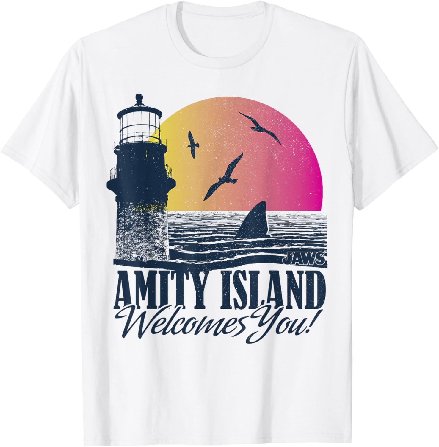 Amity Island Welcomes You Jaws Sunset T-Shirt for Beach Lovers - 3