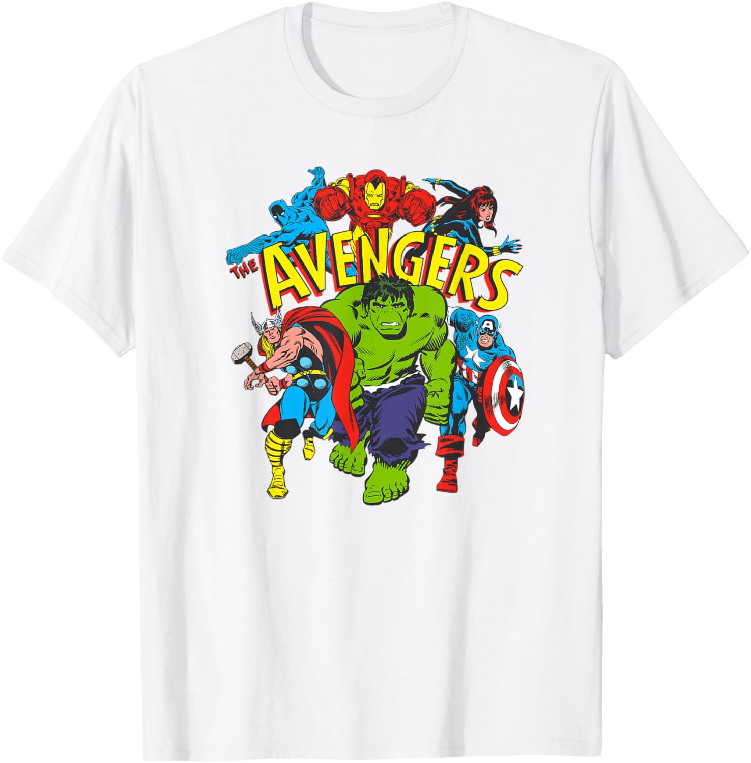 Marvel Avengers Men's Comic Heroes T-Shirt White Small Stylish Apparel - 1