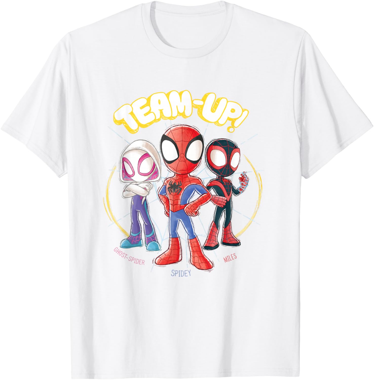 Marvel Spidey Retro Doodles T-Shirt for Kids Fun Graphic Tee - 1