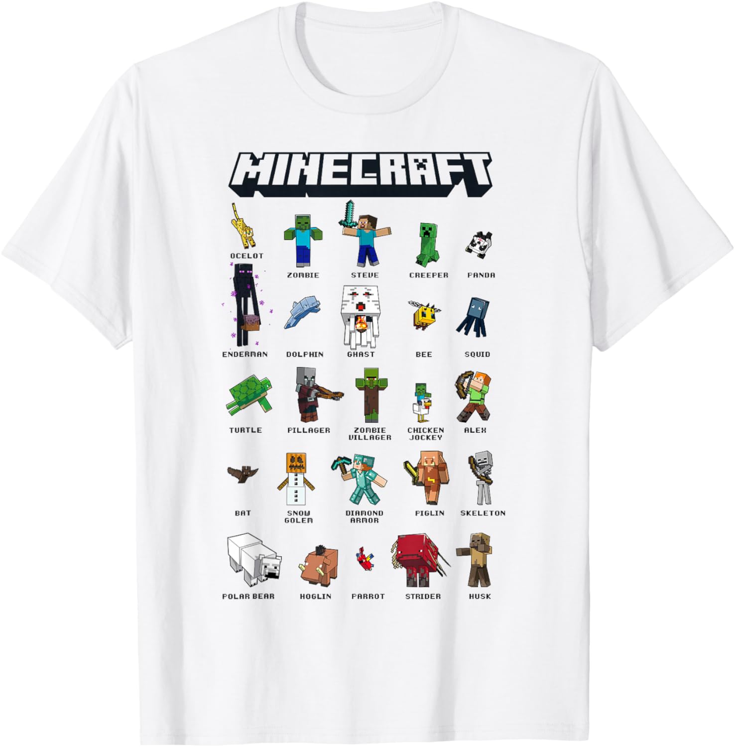 Minecraft Group Shot Poster Collage Style T-Shirt for Fans and Gamers - 4
