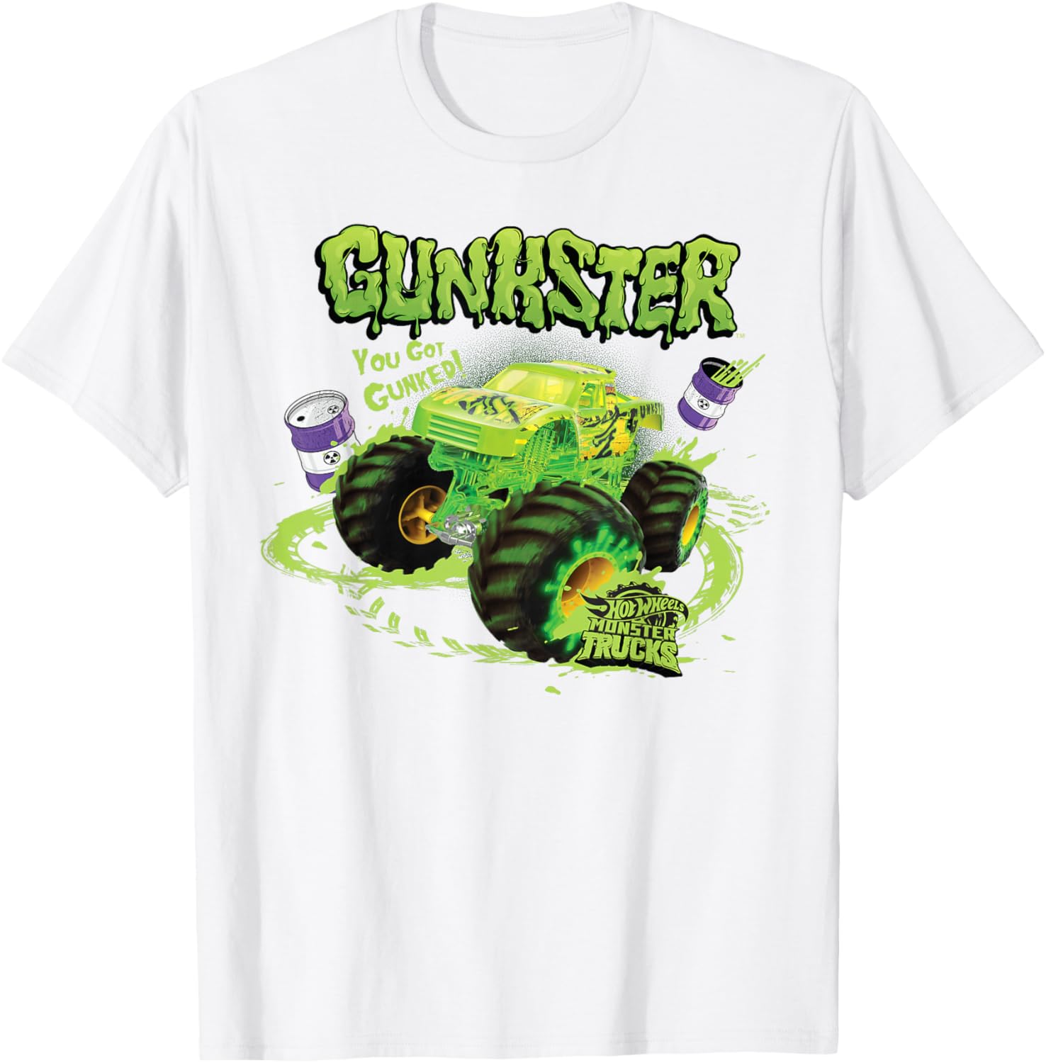 Hot Wheels Monster Trucks Gunkster T-Shirt for Kids Fun Racing Style - 10