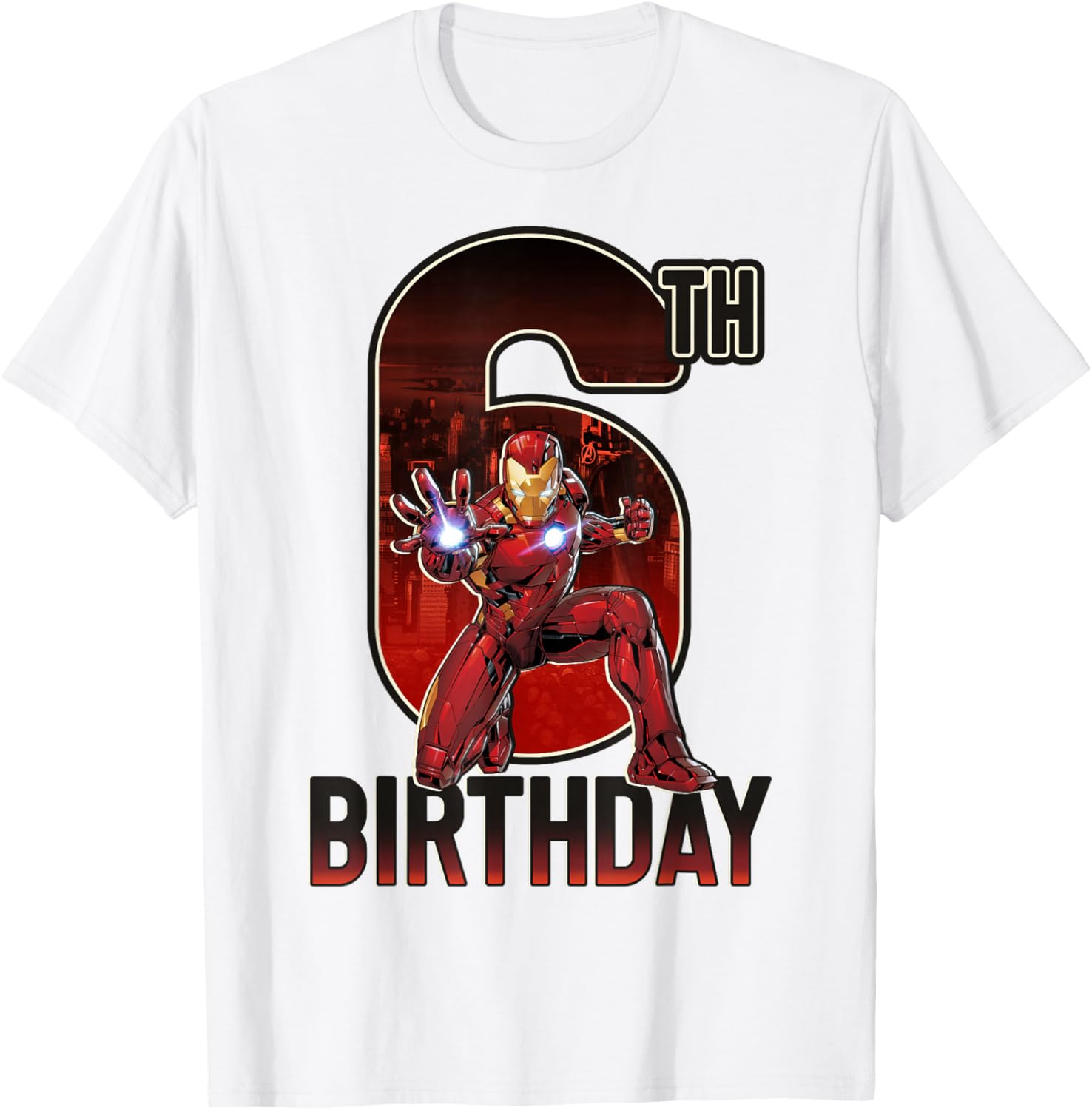 Marvel Iron Man 6th Birthday Graphic T-Shirt for Kids Action Pose - 4