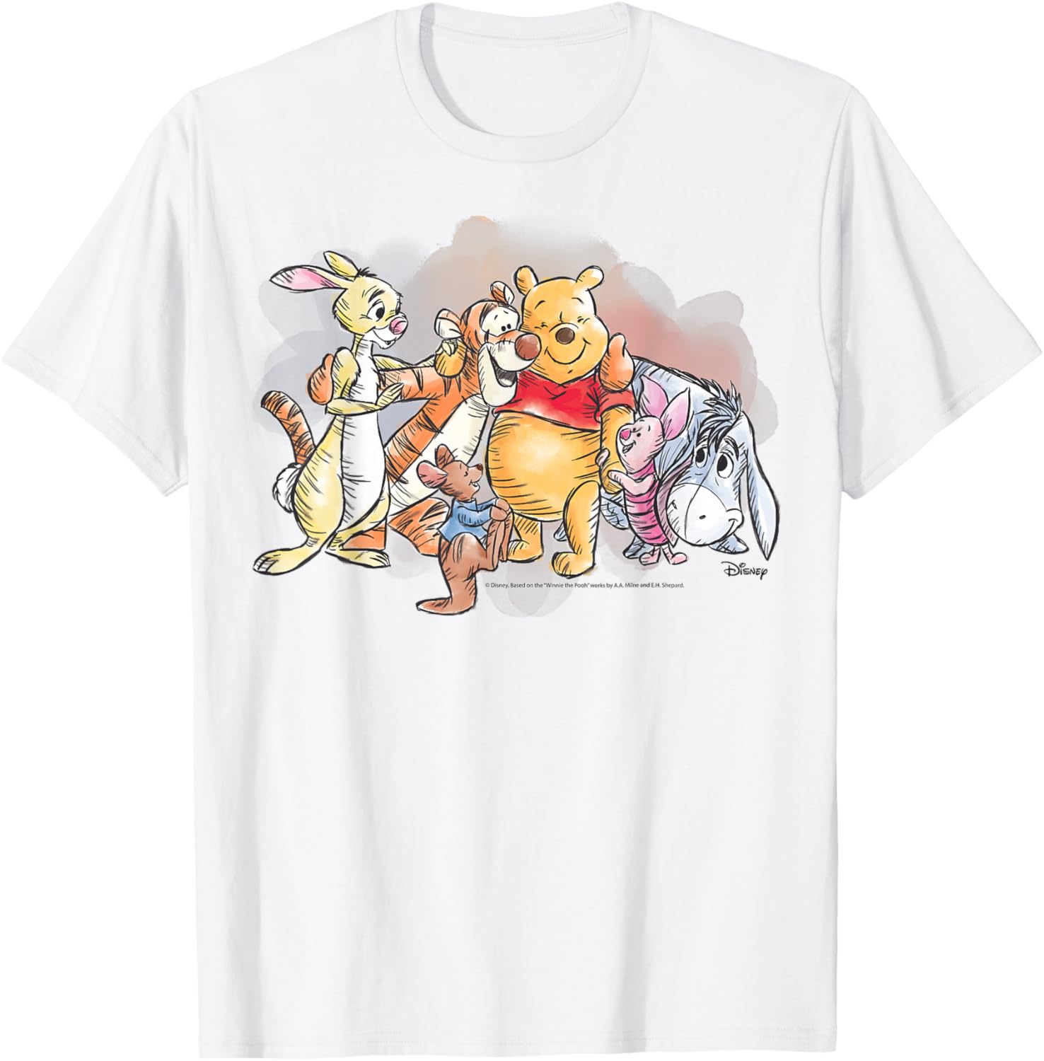 Winnie the Pooh Watercolor T-Shirt Cute Apparel for Fans of Pooh Bear - 2