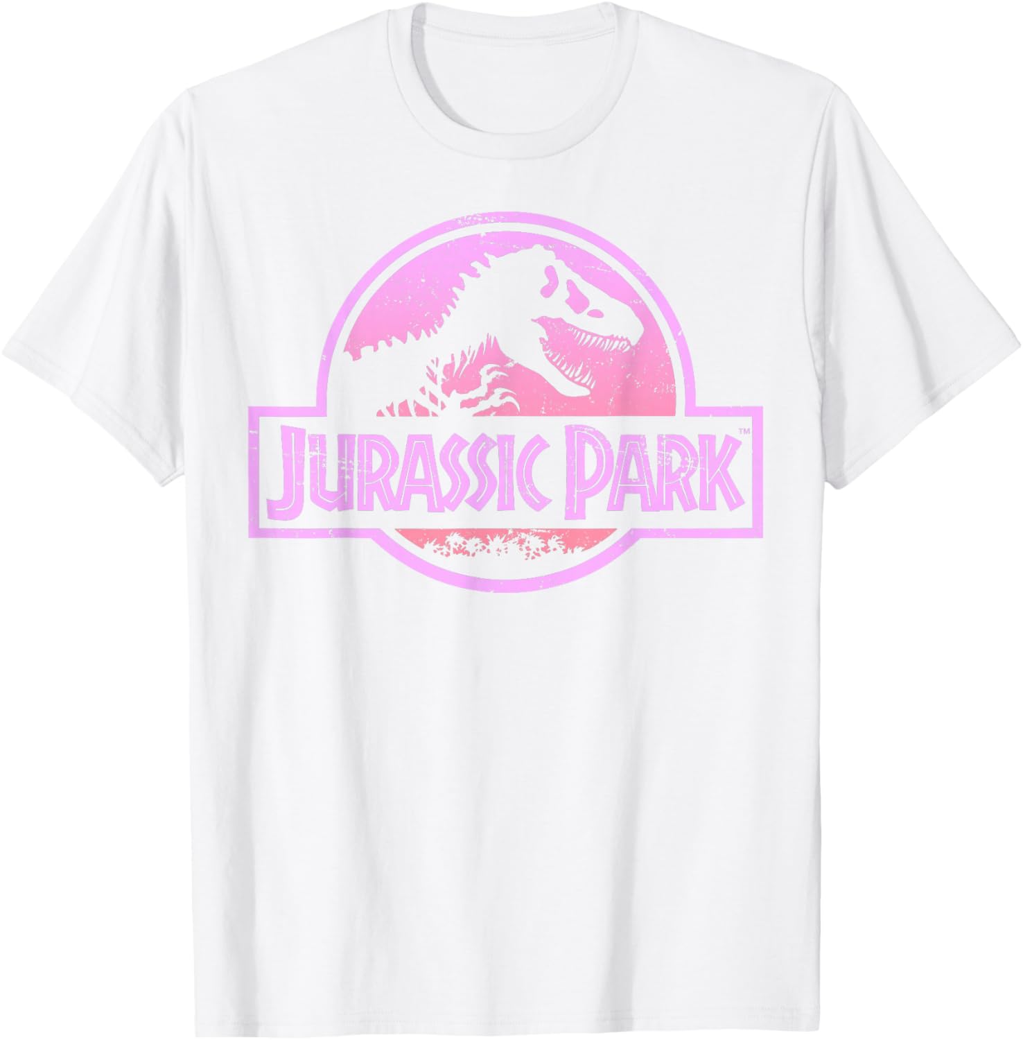 Jurassic Park Neon Pink Logo Graphic T-Shirt for Retro Style Fans - 3