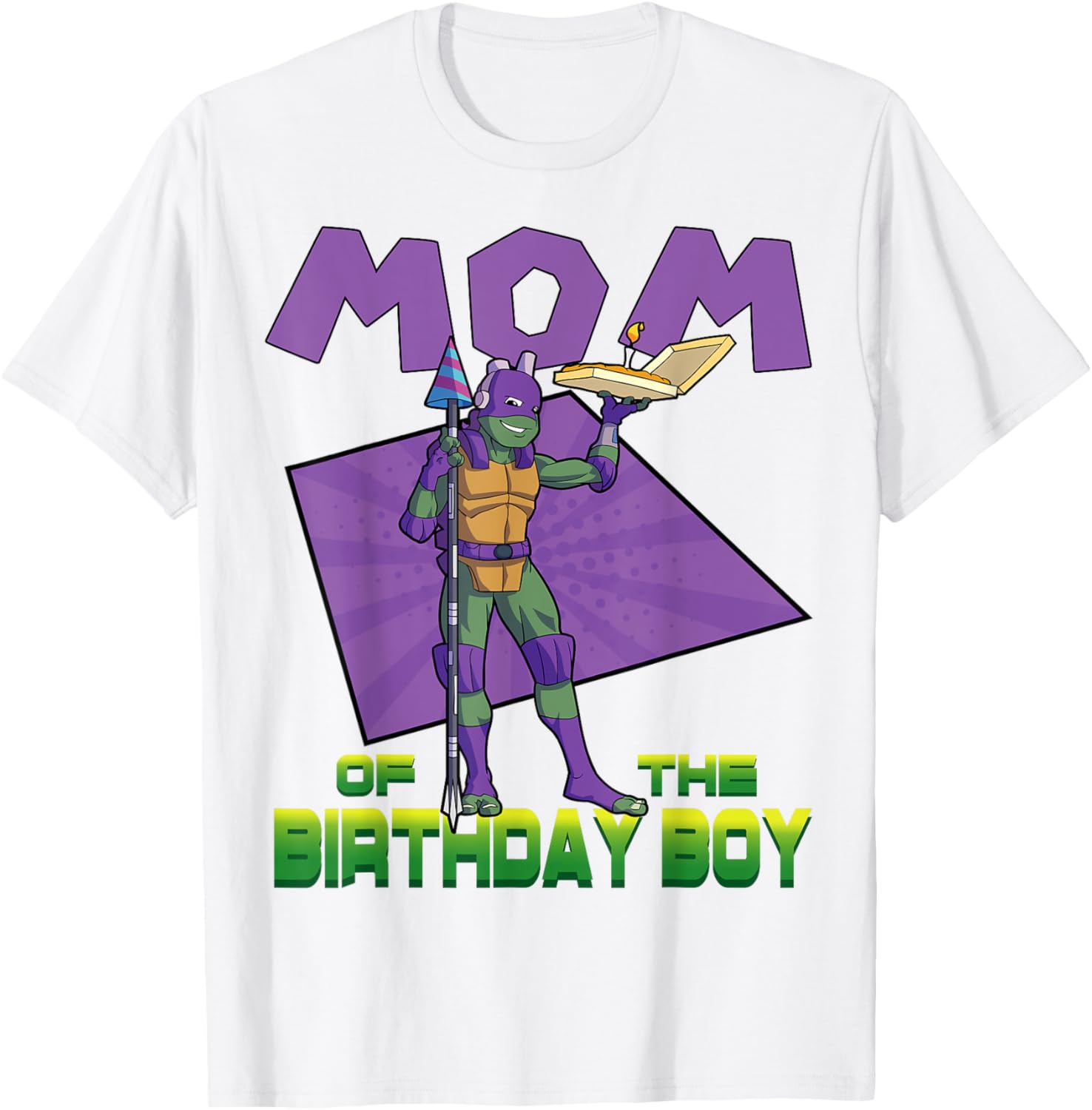 Donnie Mommy of the Birthday Boy Pizza Party T-Shirt for TMNT Fans - 19