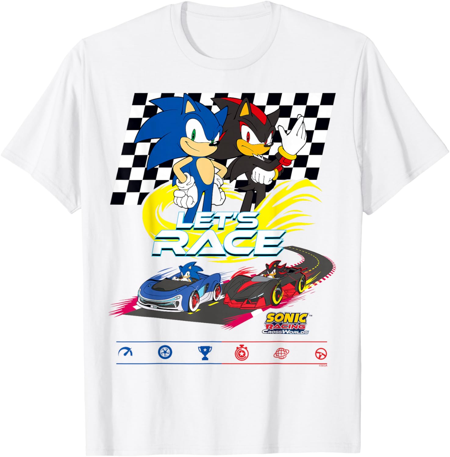 Sonic Racing CrossWorlds T-Shirt Sonic vs Shadow Race Day Apparel - 6