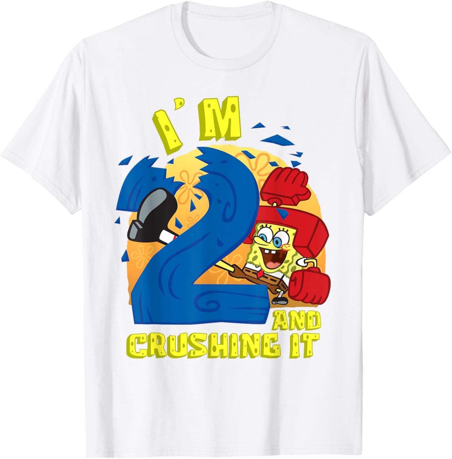 SpongeBob SquarePants 2nd Birthday Gift Crushing It T-Shirt for Kids - 20