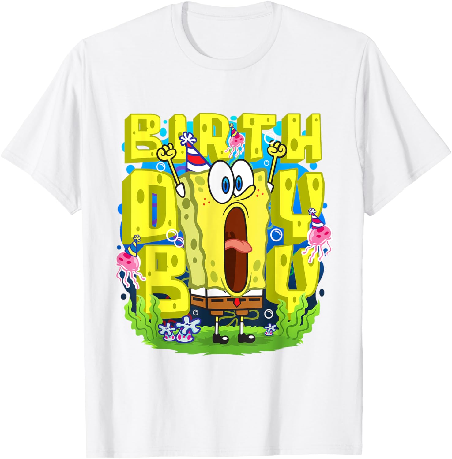 Mademark SpongeBob SquarePants Birthday Boy Funny T-Shirt for Kids - 19