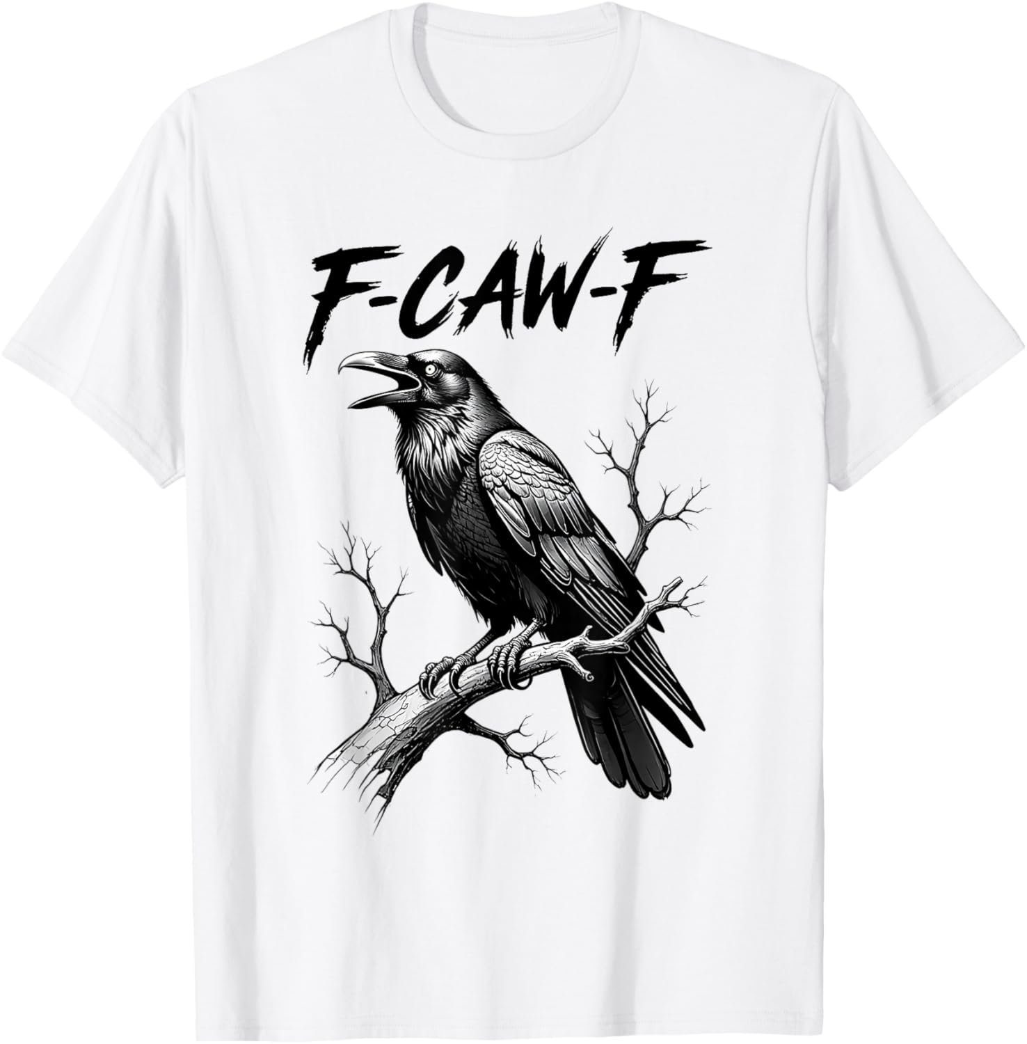 Funny Black Crow Lover T-Shirt - Dark Humor Black Bird Design - 9