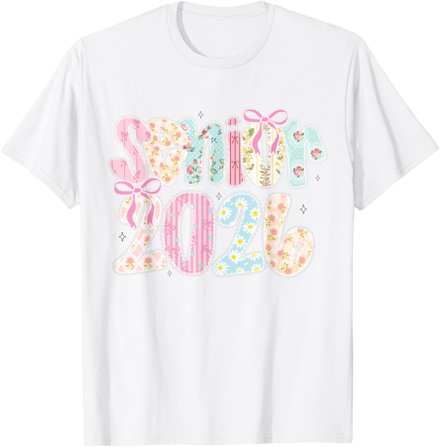 Coquette Lace Floral Pastel Graduation T-Shirt for Senior 2026 - 16