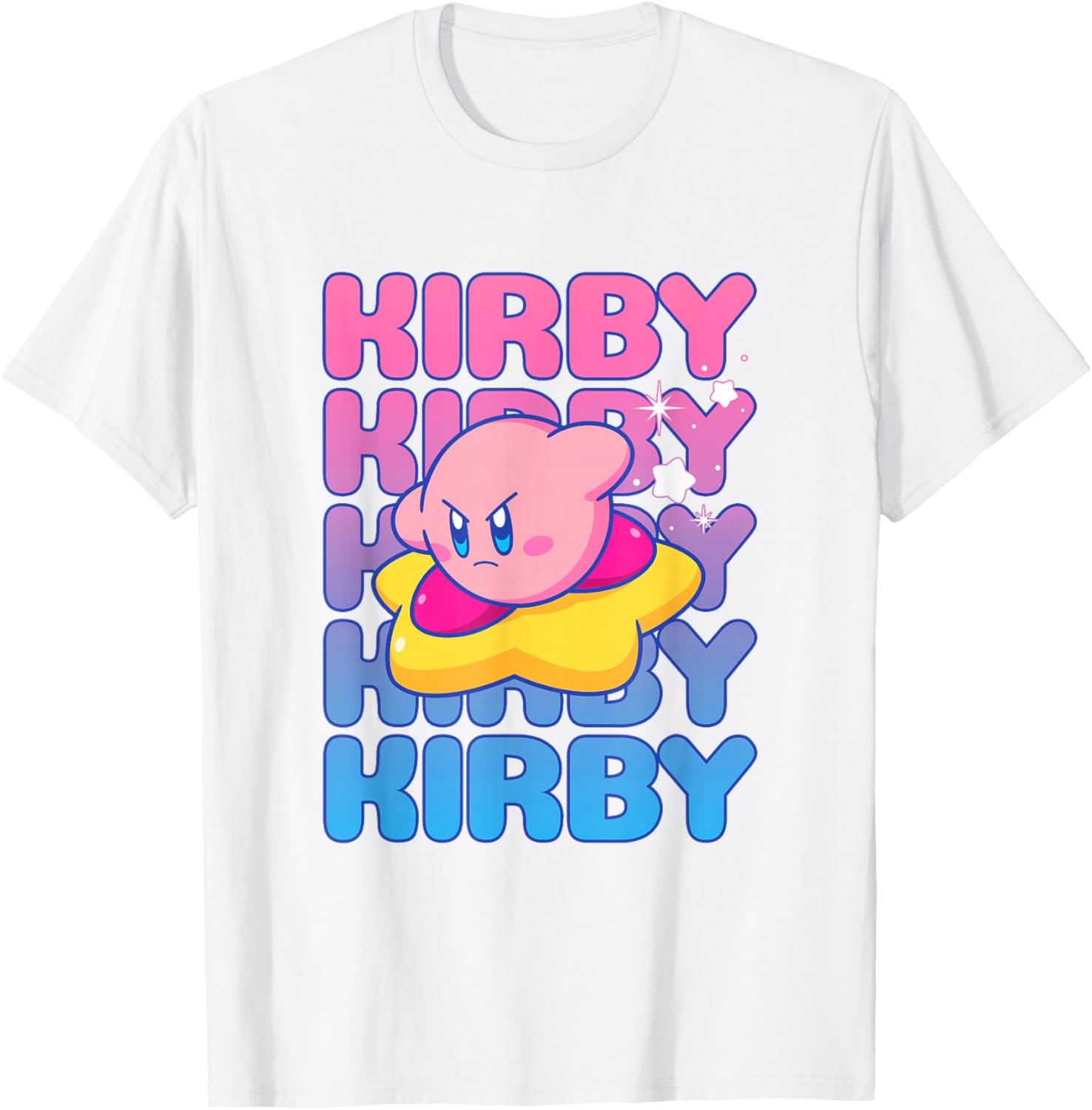 Kirby Nintendo Big Bubble Text Stack T-Shirt for Gamers and Fans - 20