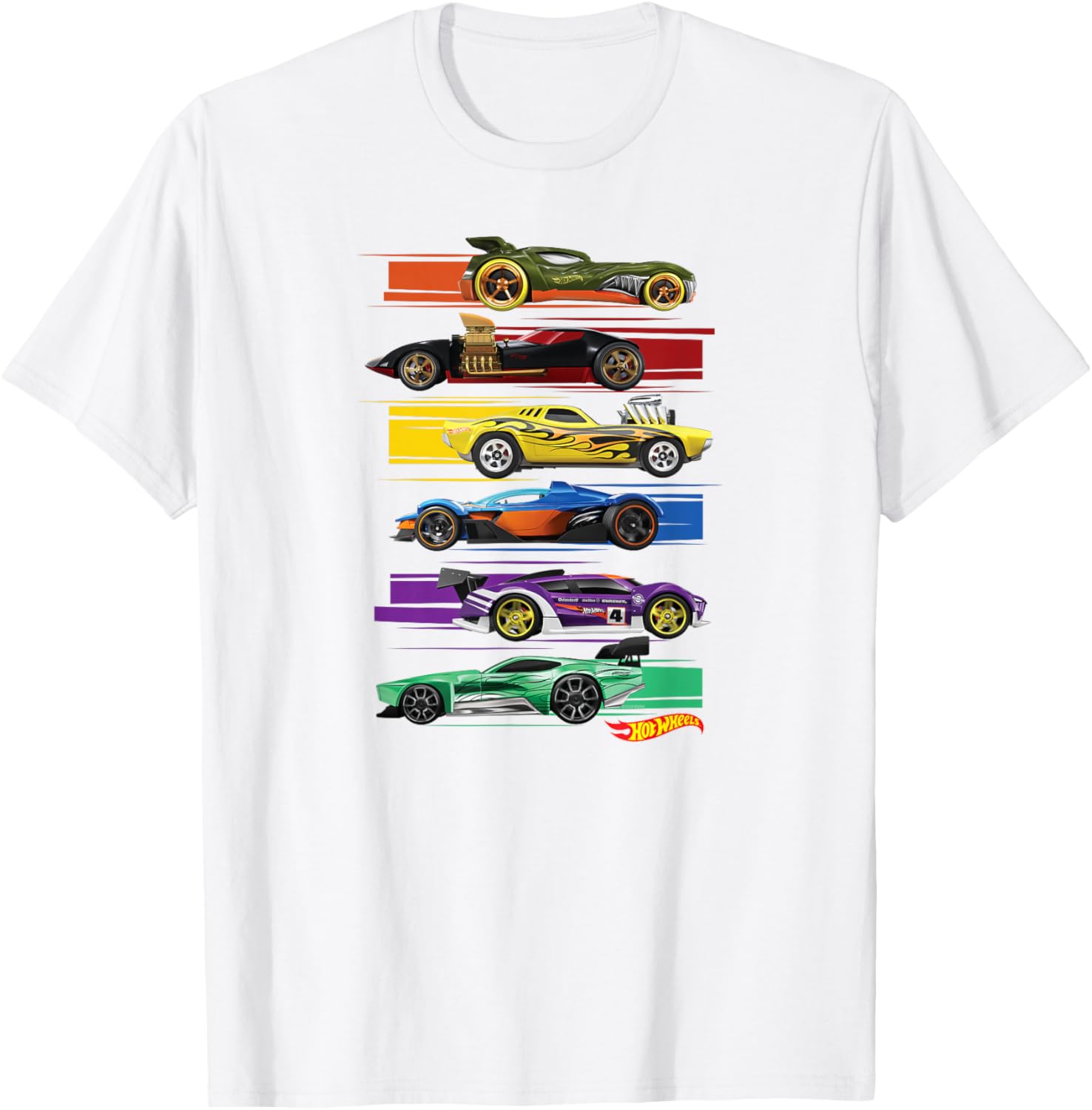 Hot Wheels Multi Car T-Shirt for Kids and Adults - Fun Racing Apparel - 6