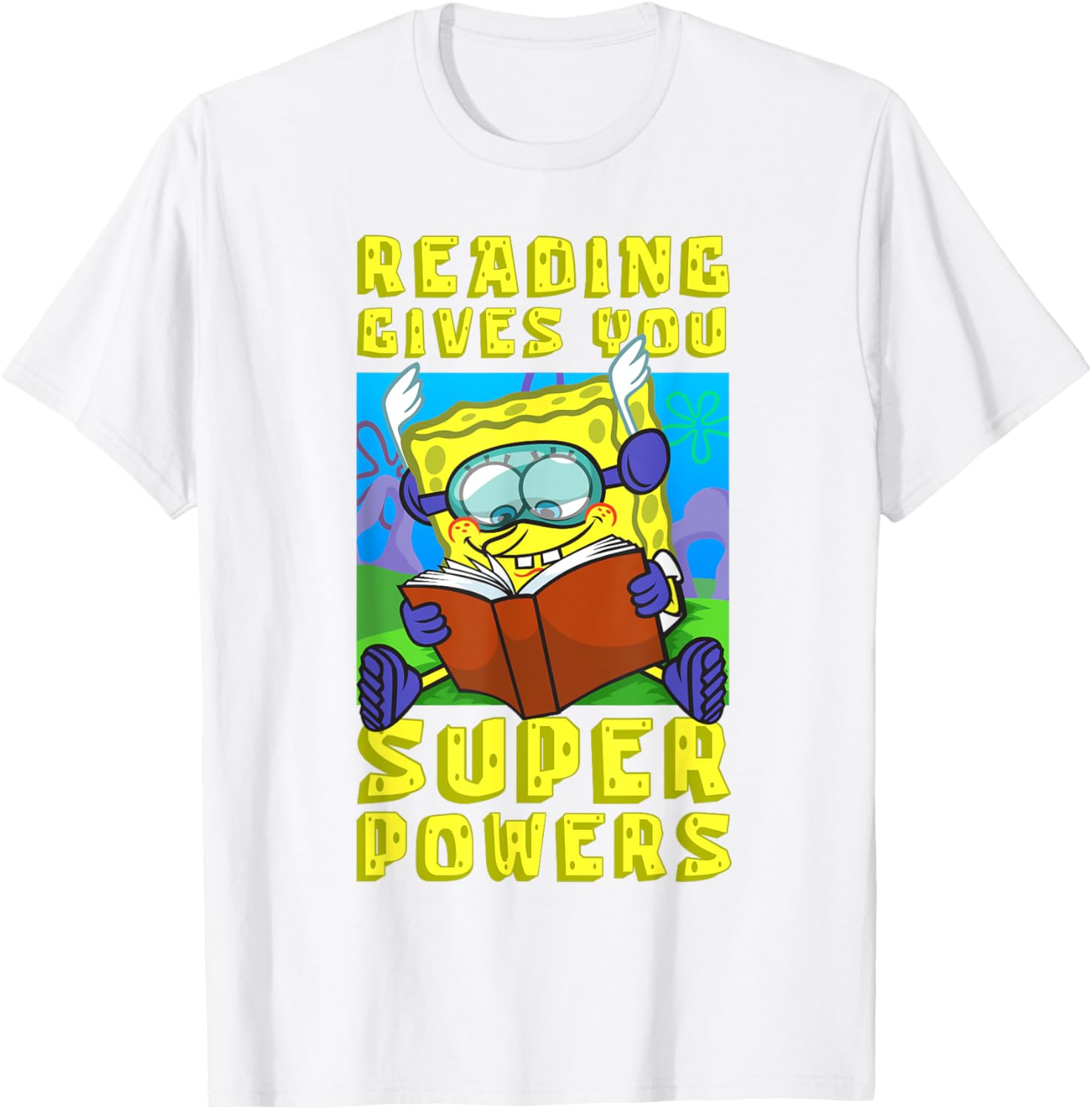 Mademark SpongeBob SquarePants Super Powers Reading T-Shirt for Kids - 16