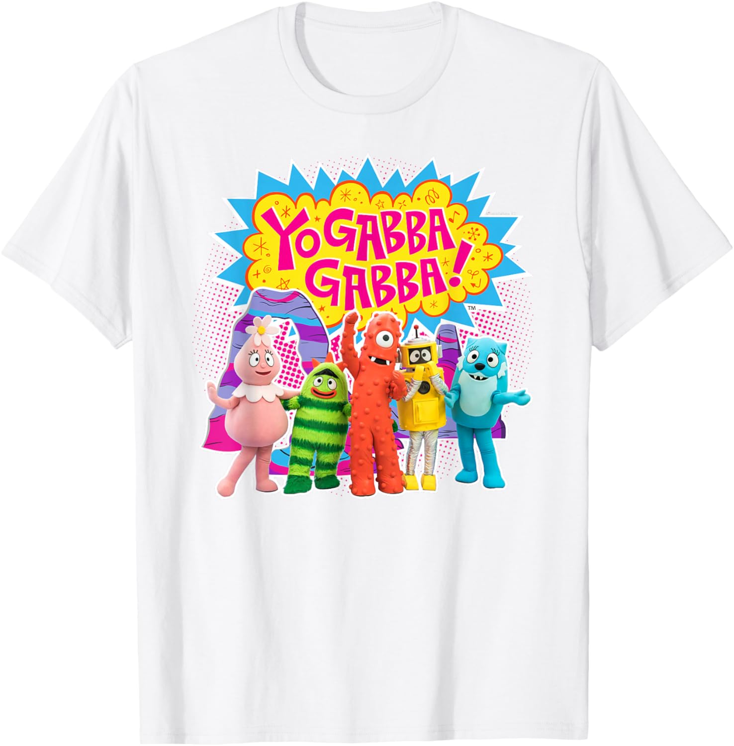 Yo Gabba Gabba Colorful Character Cutouts T-Shirt for Kids and Fans - 6