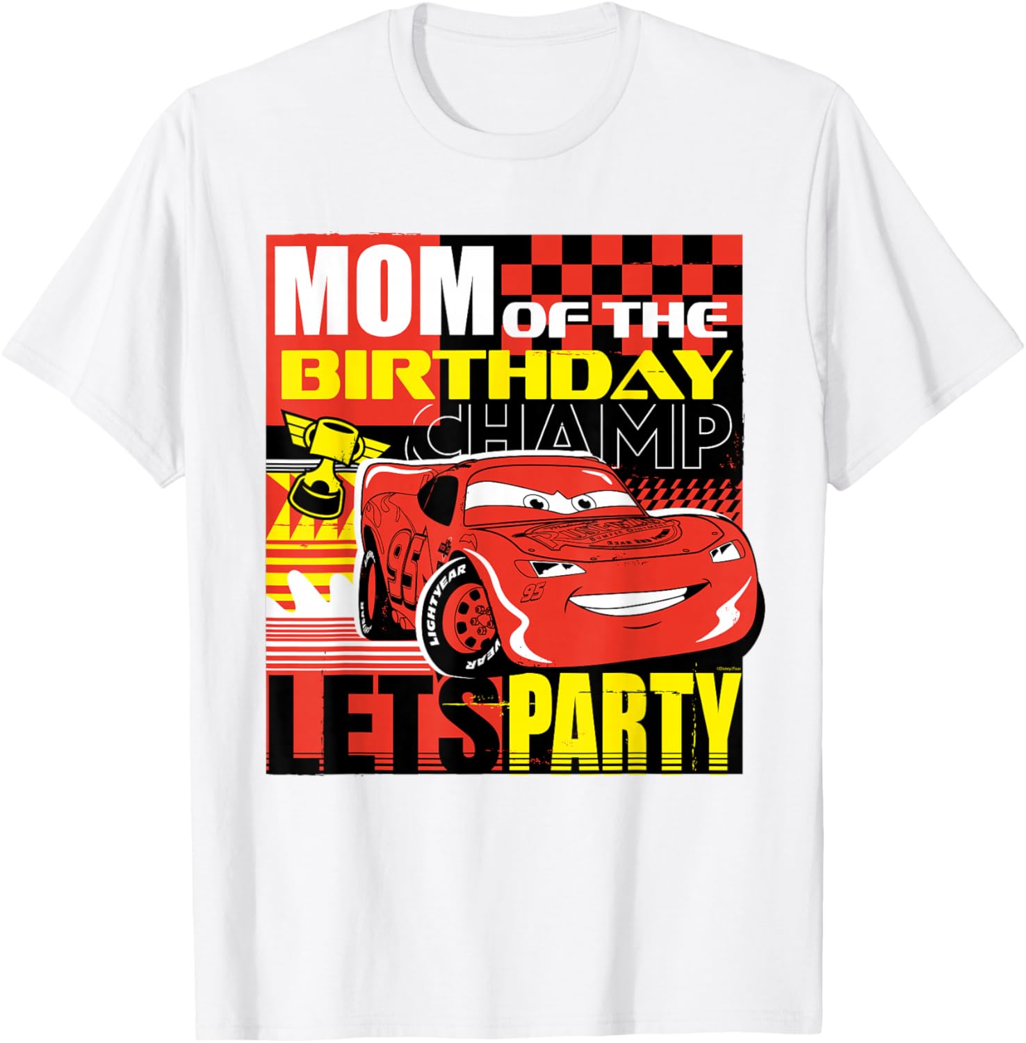 Disney Pixar Cars Mom of the Birthday Champ T-Shirt for Celebrating in Style - 3