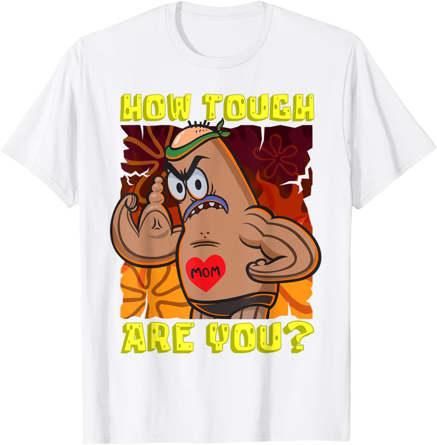 Mademark SpongeBob SquarePants Funny Flexing Bodybuilding T-Shirt - 5