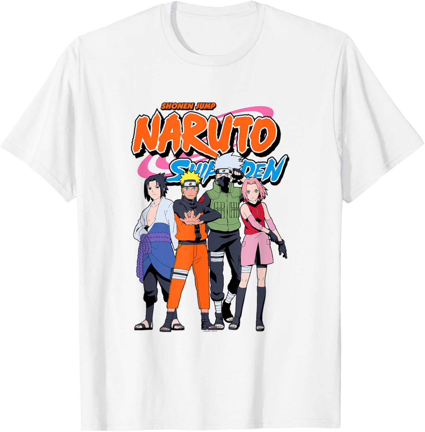 Naruto Shippuden Team 7 T-Shirt with Iconic Naruto Logo for Fans - 1