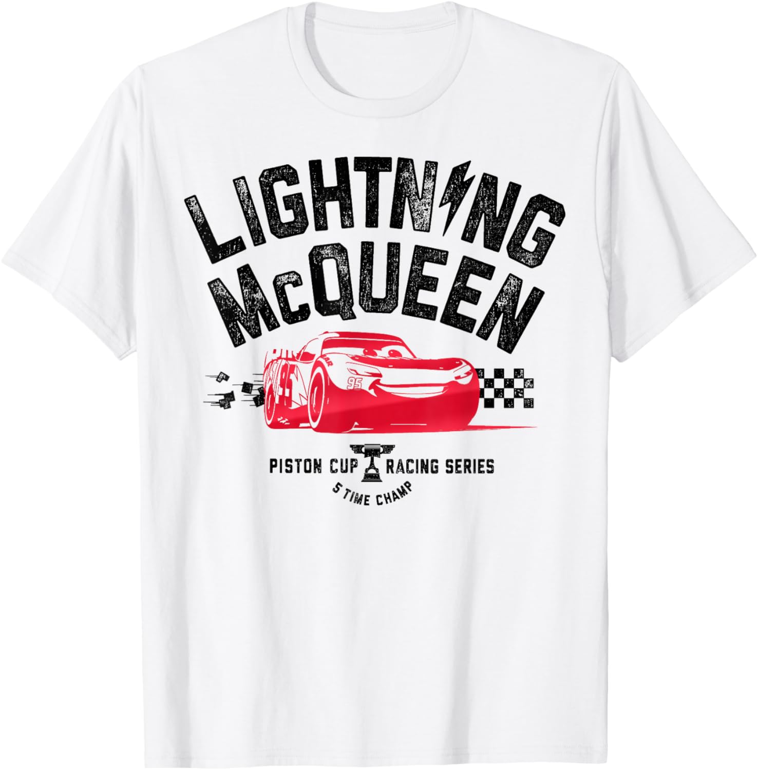 Disney Pixar Cars 3 Lightning McQueen Vintage Piston Cup T-Shirt - 4