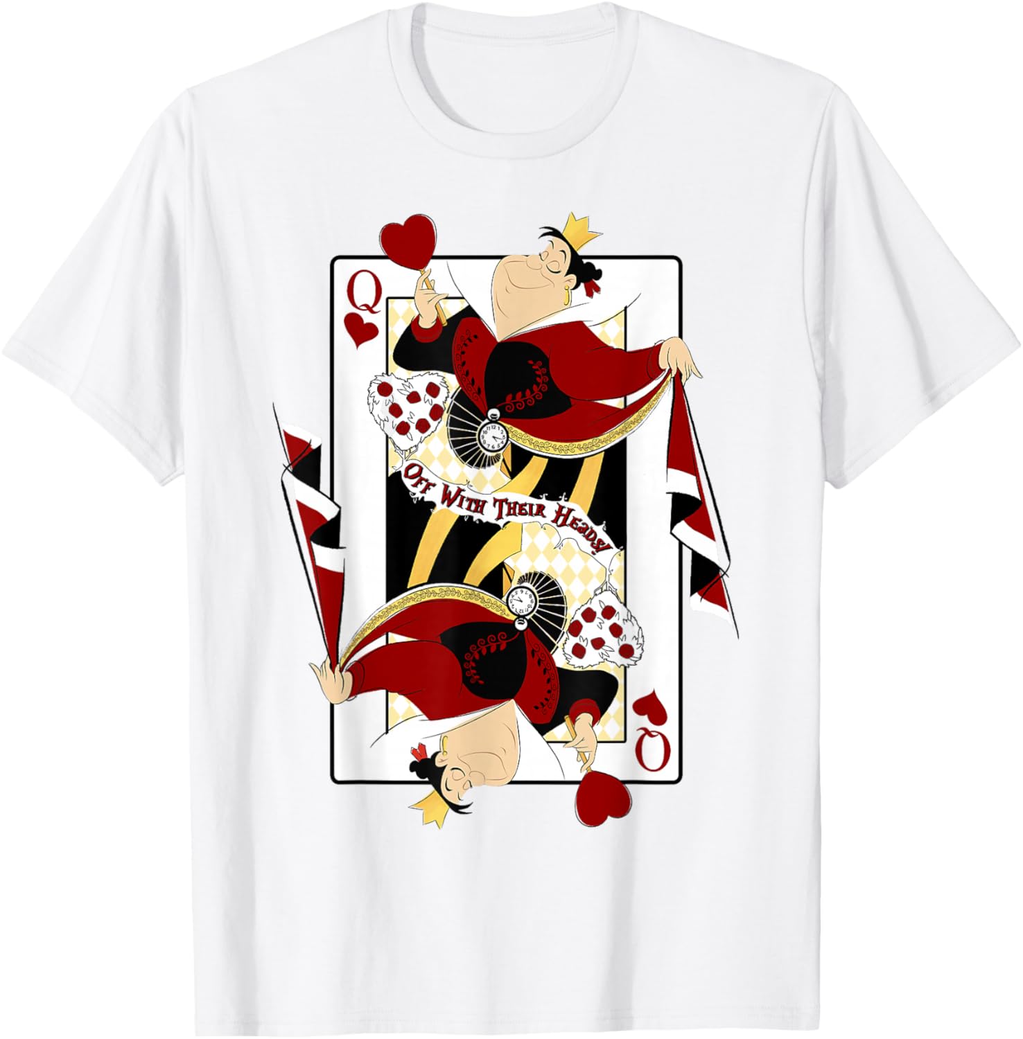 Queen of Hearts Playing Card T-Shirt for Disney Alice in Wonderland Fans - 4