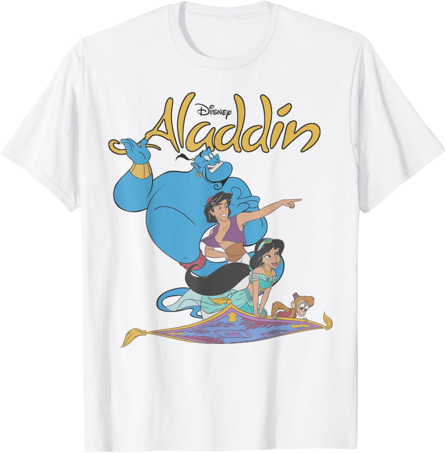 Disney Aladdin Vintage Group Shot Logo T-Shirt for Fans of Adventure - 1