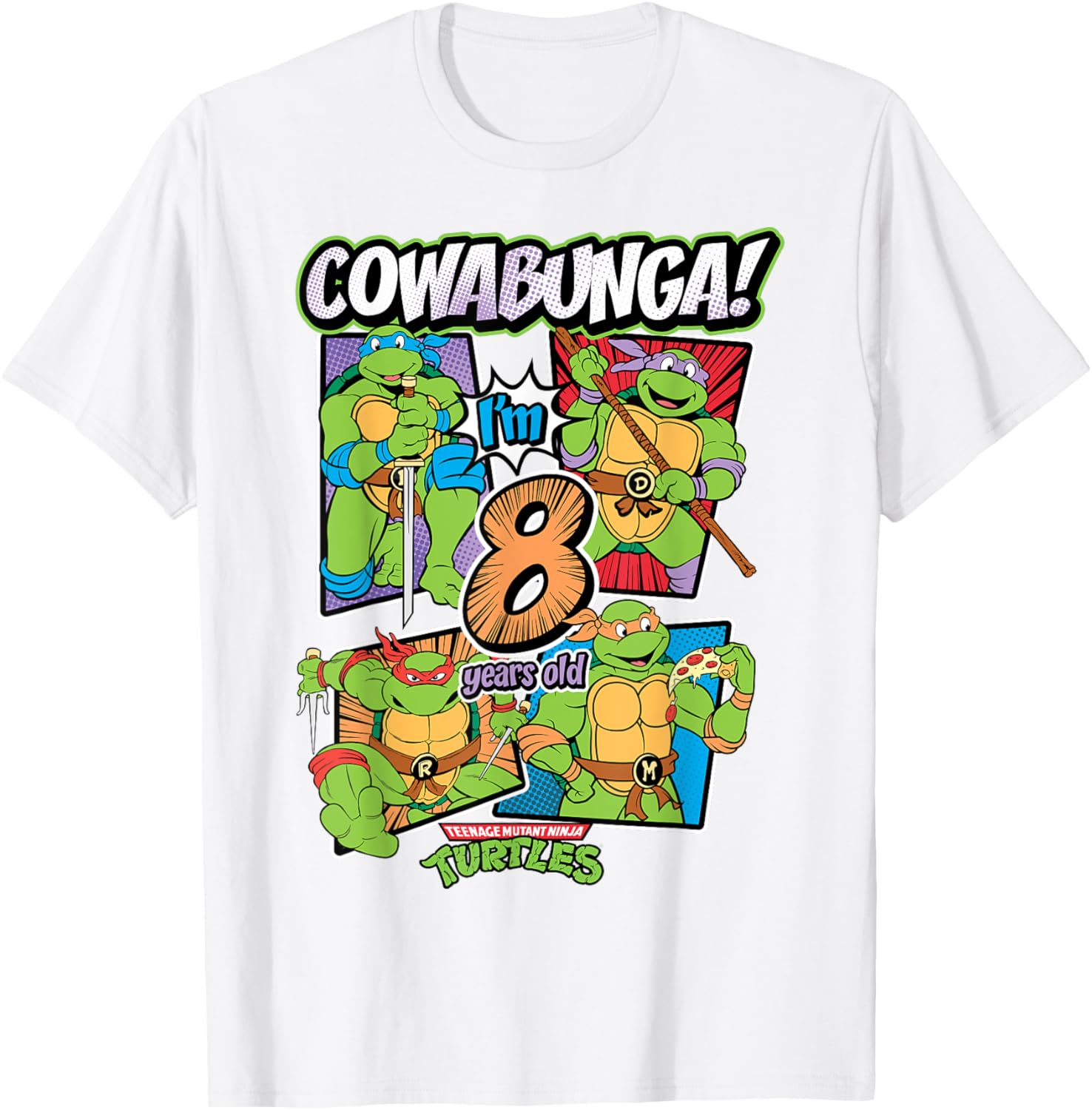 Cowabunga I'm 8 Years Old TMNT T-Shirt for Kids - Fun Teenage Mutant Ninja Turtles Apparel - 17